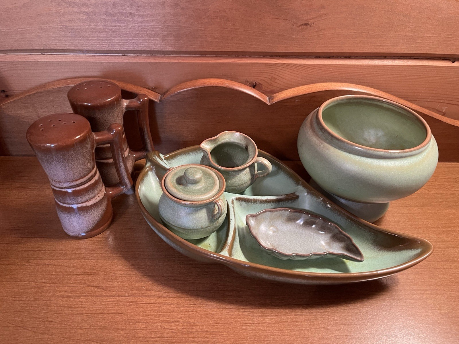 Frankoma Prairie Green, Brown Lot Of 7 Pieces Frankoma Prairie Green, Brown Lot Of 7 Pieces