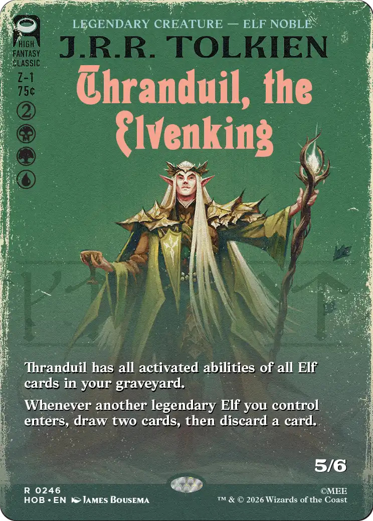 Borderless THRANDUIL, THE ELVENKING x1 mtg NM-M The Hobbit 1 Rare Book Cover