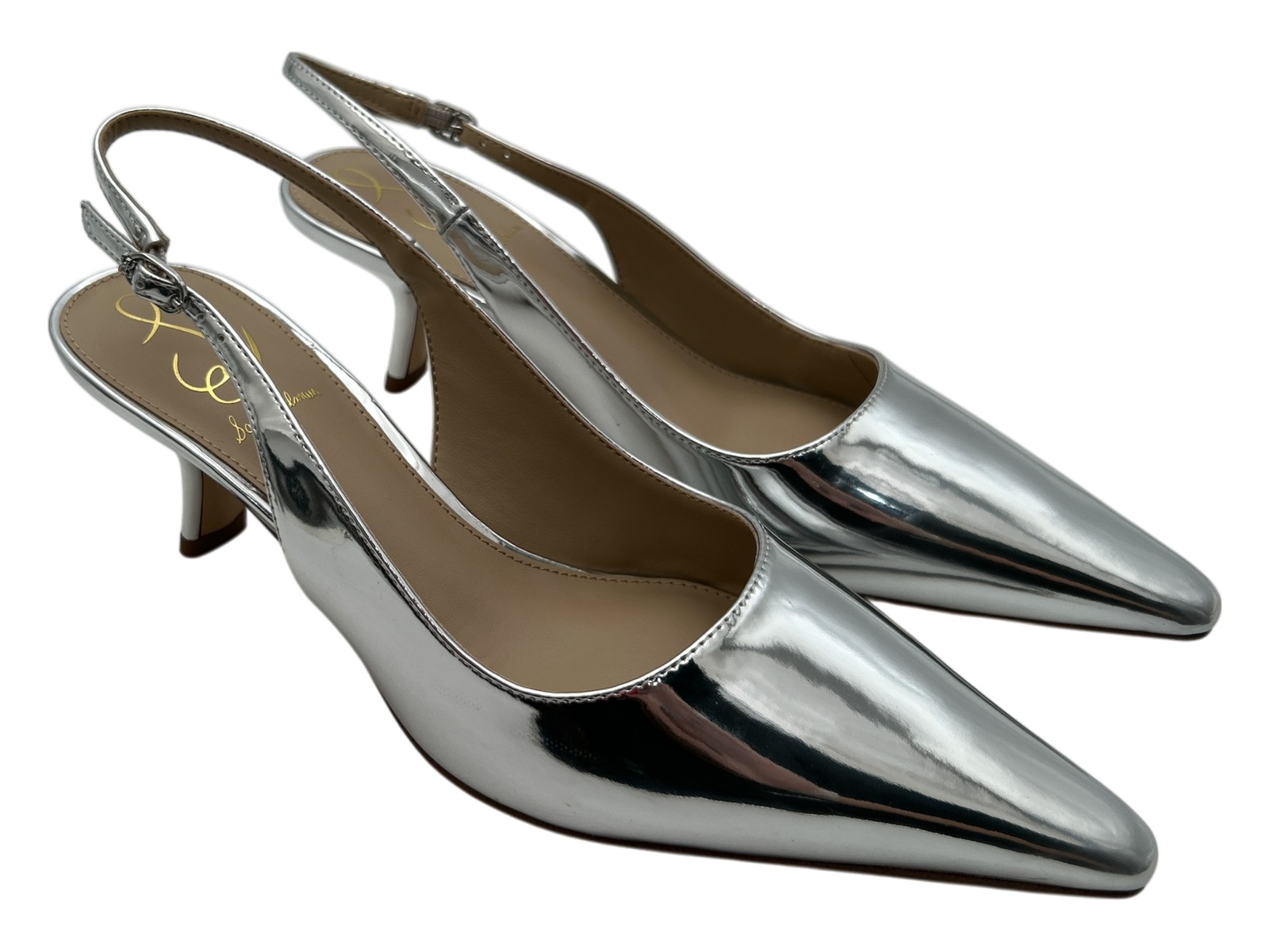 Sam Edelman Women\'s Bianka Sling Pumps Silver, US 8M Sam Edelman Women\'s Bianka Sling Pumps Silver, US 8M