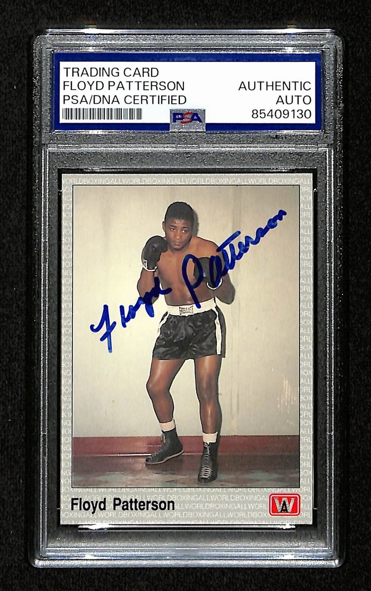 Floyd Patterson Signed/Auto 1991 AW Sports Boxing Card #124 PSA/DNA 194845 Floyd Patterson Signed/Auto 1991 AW Sports Boxing Card #124 PSA/DNA 194845