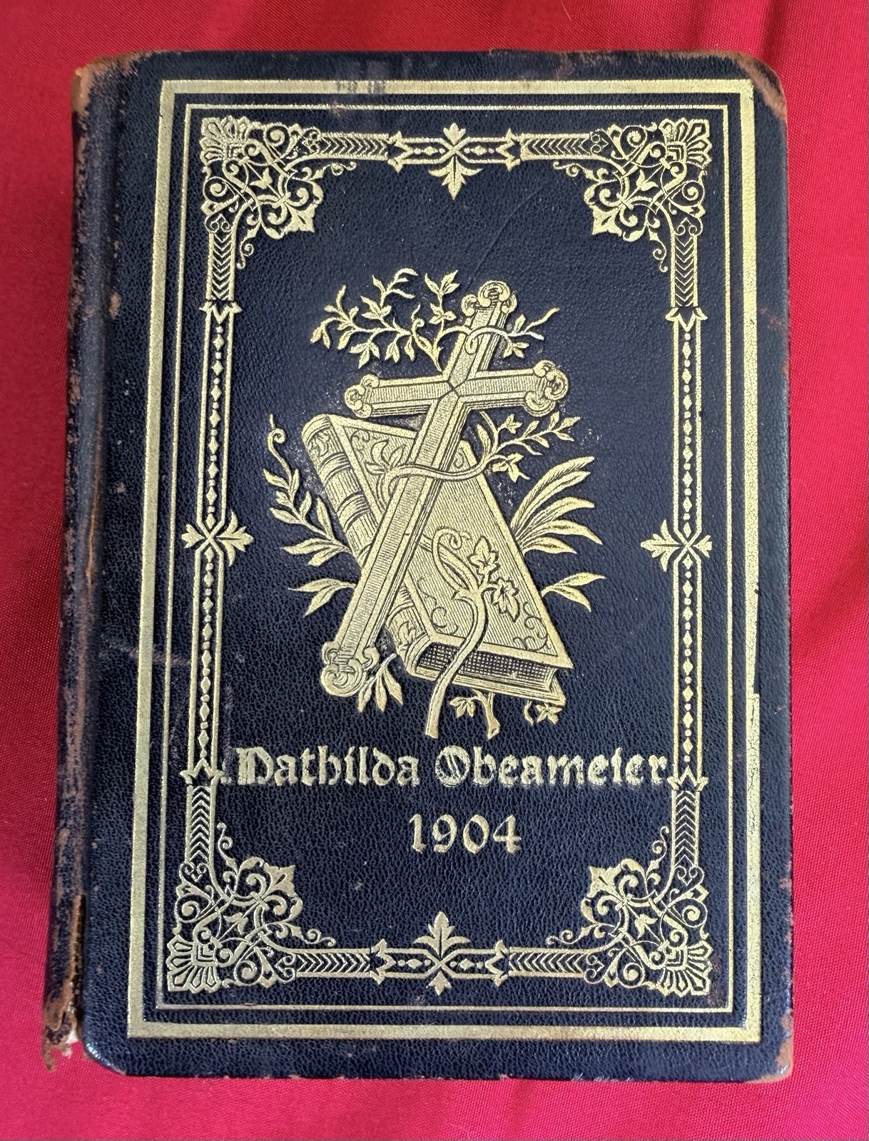 Antique 1903 German Lutheran Hymnal Deutsches Gesangbuch Personalized Cover 1904