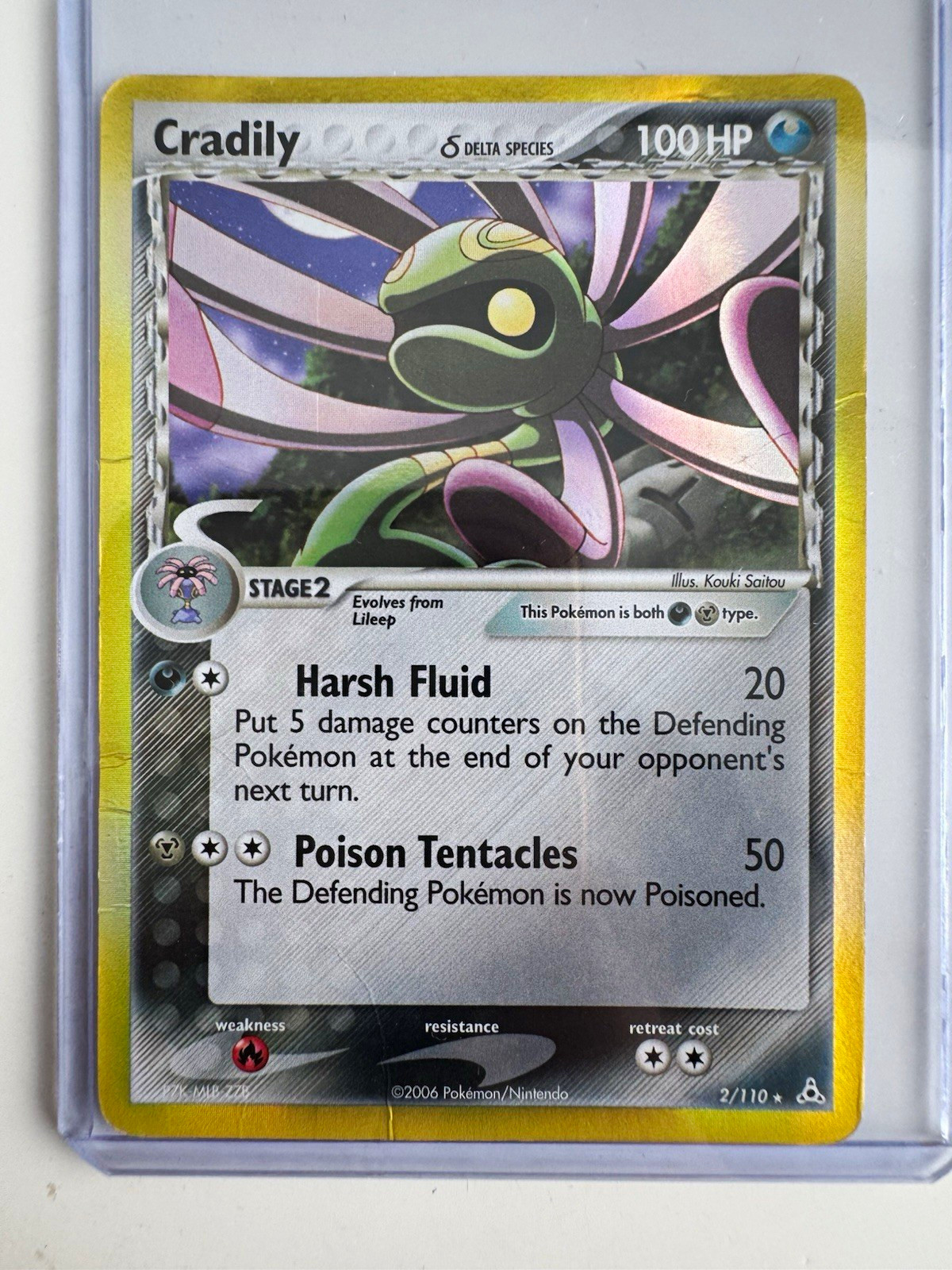 Pokemon TCG Cradily Delta Species Holo EX Holon Phantoms 2/110 2006 Pokemon TCG Cradily Delta Species Holo EX Holon Phantoms 2/110 2006