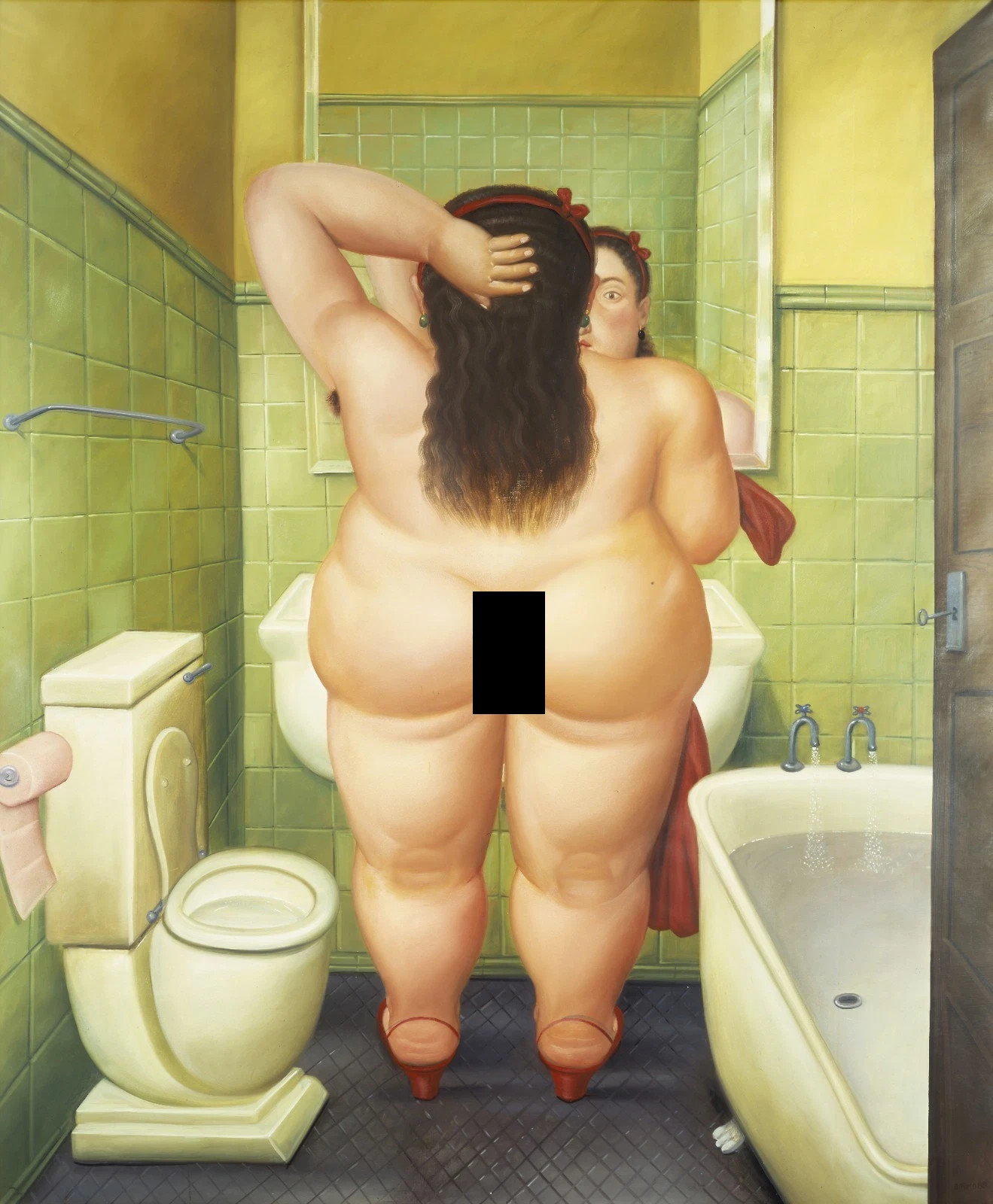 Fernando Botero: The Bathroom 22x30 Archival Quality Fine Art Print