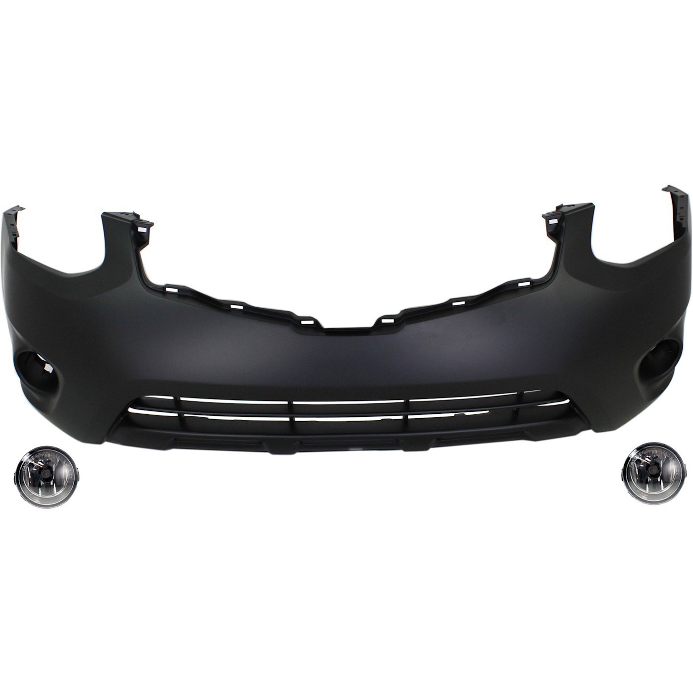 Front Bumper Cover Kit Includes Fog Lights For 2011 2012 2013 Nissan Rogue