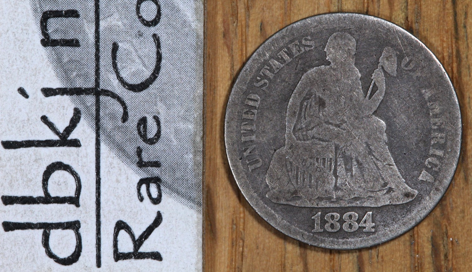 1884 S - Seated Liberty Dime 10¢ - AG - About Good