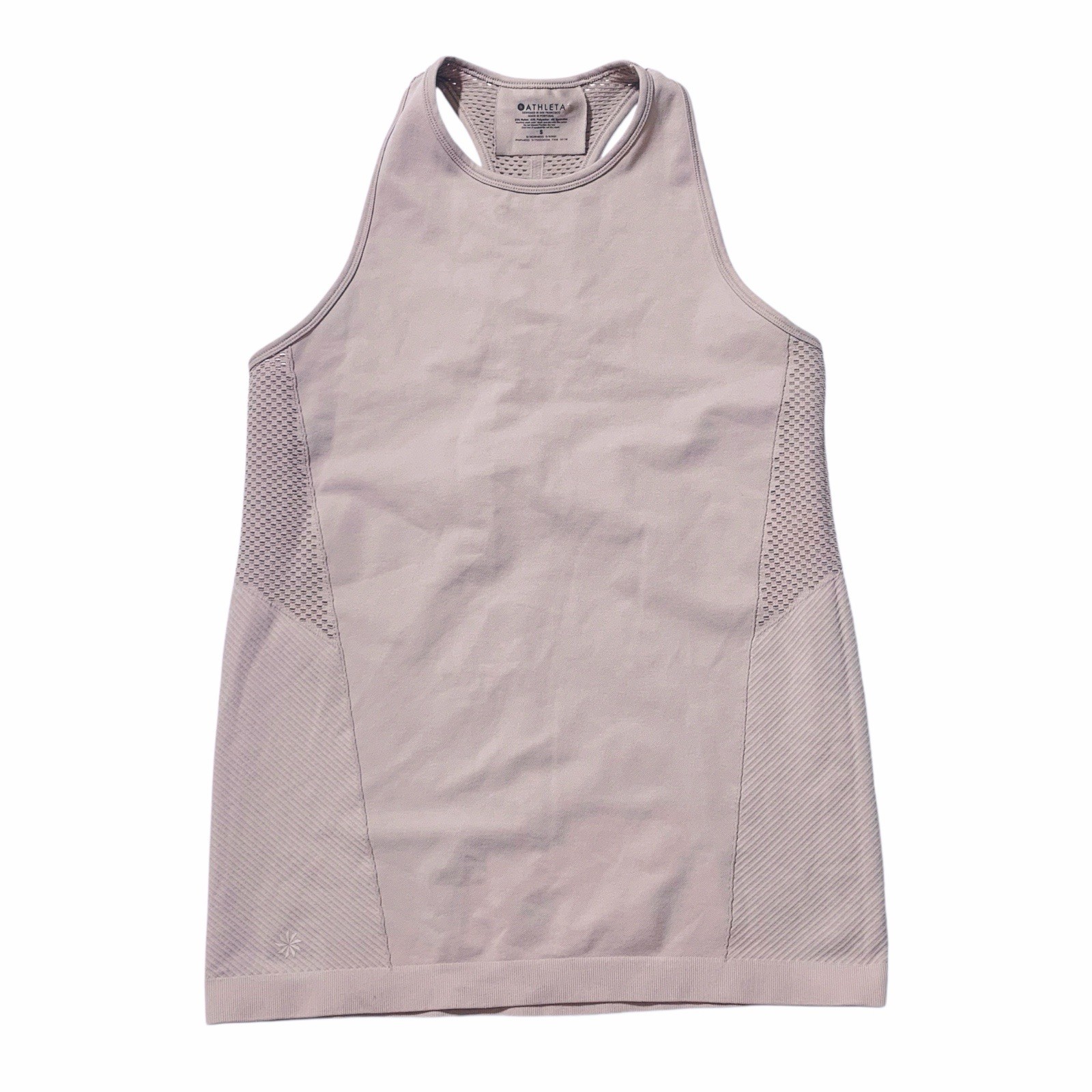 Athleta Caliber Tank Soft Lilac Women Racerback Mesh Perforated Small Top Athleta Caliber Tank Soft Lilac Women Racerback Mesh Perforated Small Top