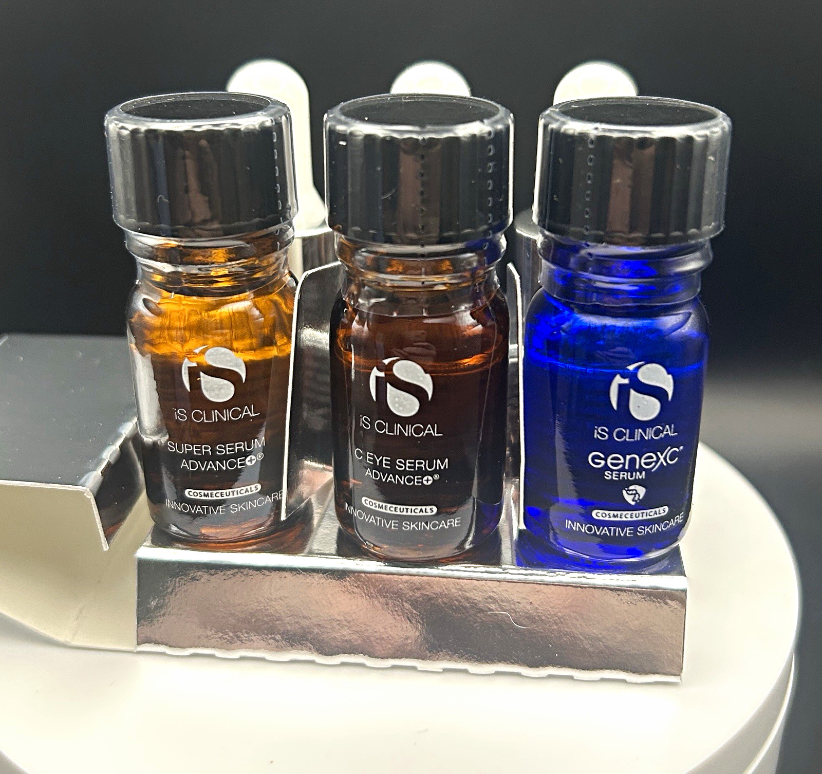 iS Clinical 3-Pc Travel Size Serum Set 5mL Each Super Serum C Eye GeneXC NEW