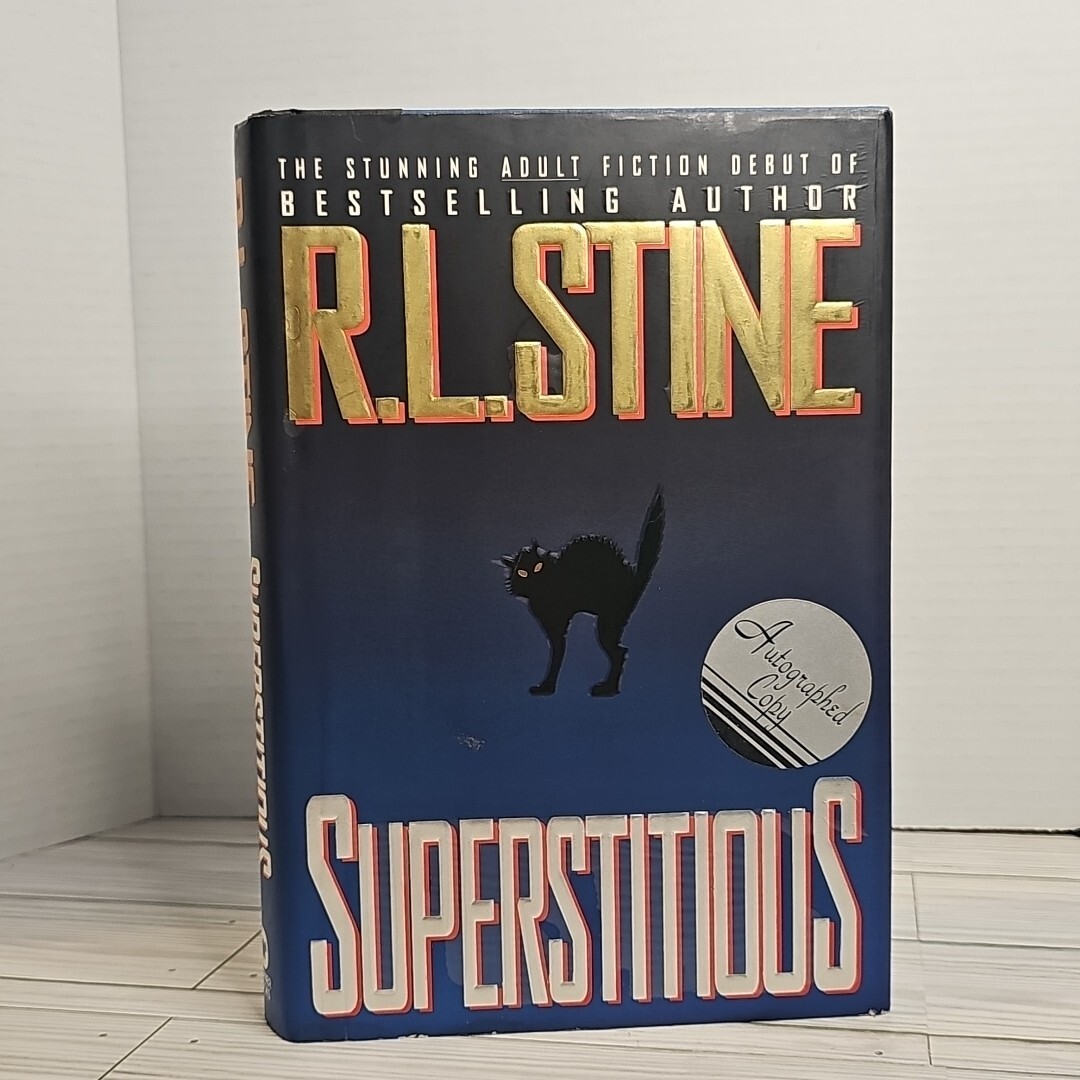 R. L. Stine Signed Autographed SUPERSTITIOUS Novel Book First Edition Hardcover
