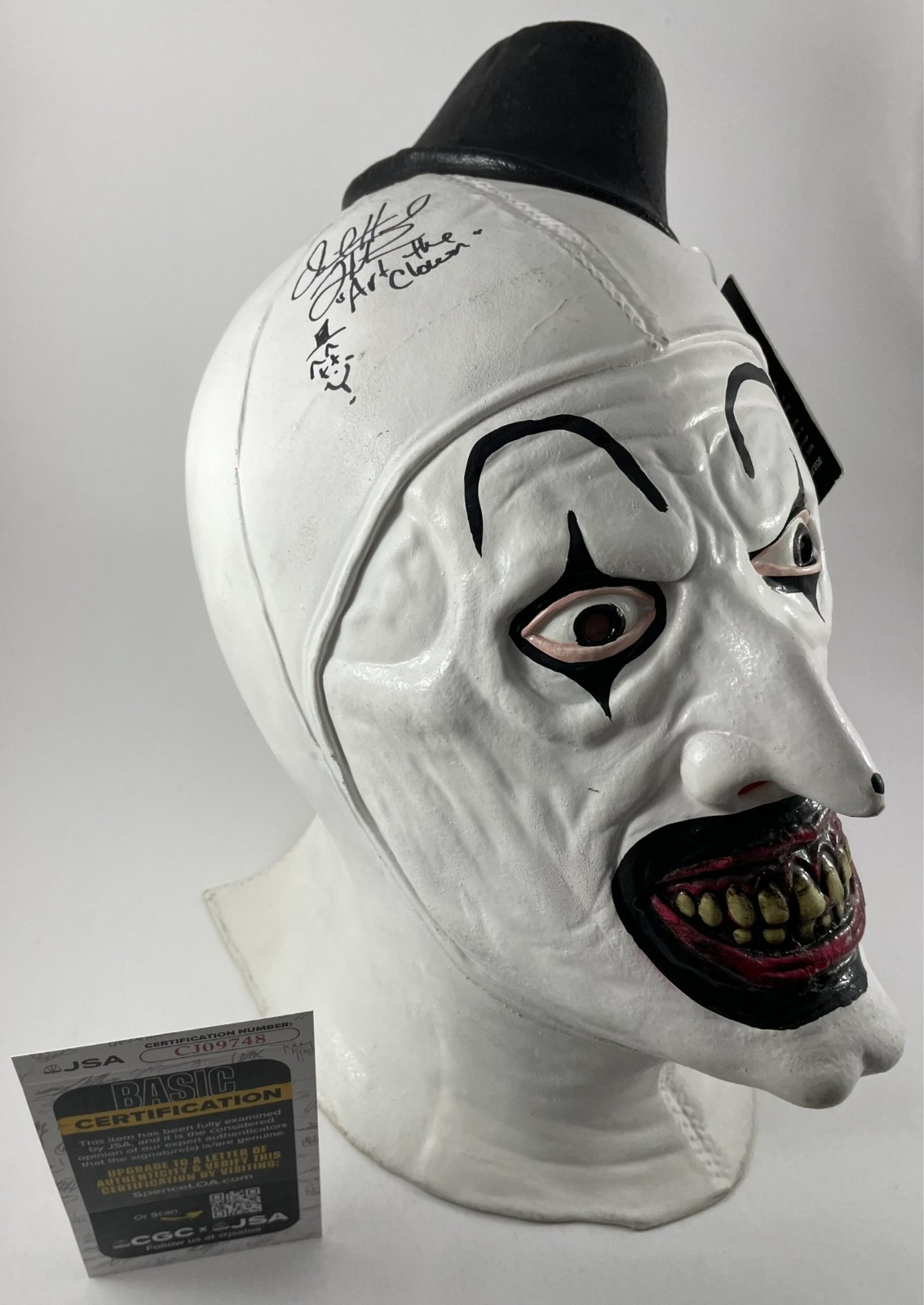 David Howard Thornton Signed TOTS Terrifier Art The Clown Mask Autograph JSA COA David Howard Thornton Signed TOTS Terrifier Art The Clown Mask Autograph JSA COA