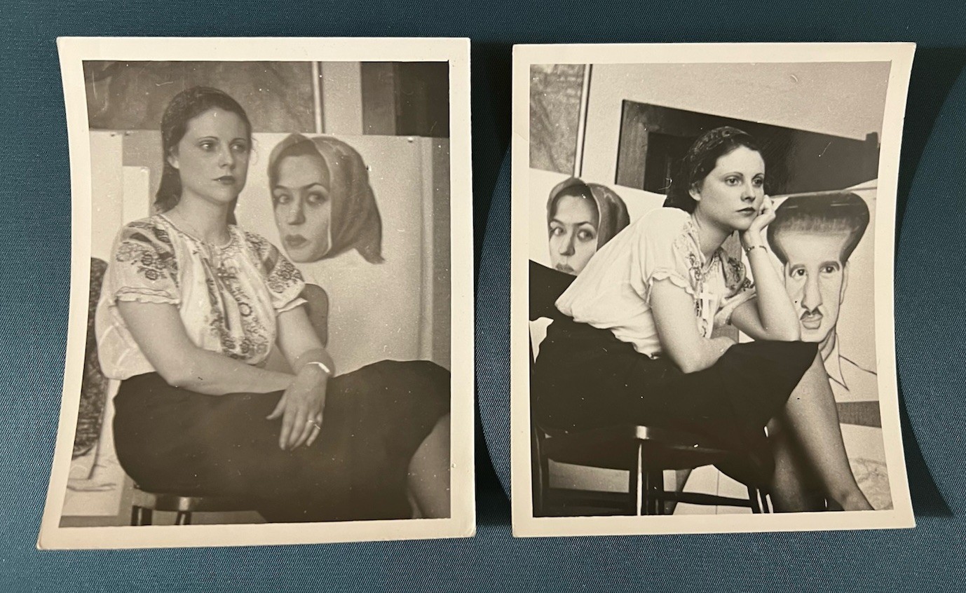Two Vintage Photographs Artist Model Pose Drawing Painting Illustration Art Two Vintage Photographs Artist Model Pose Drawing Painting Illustration Art