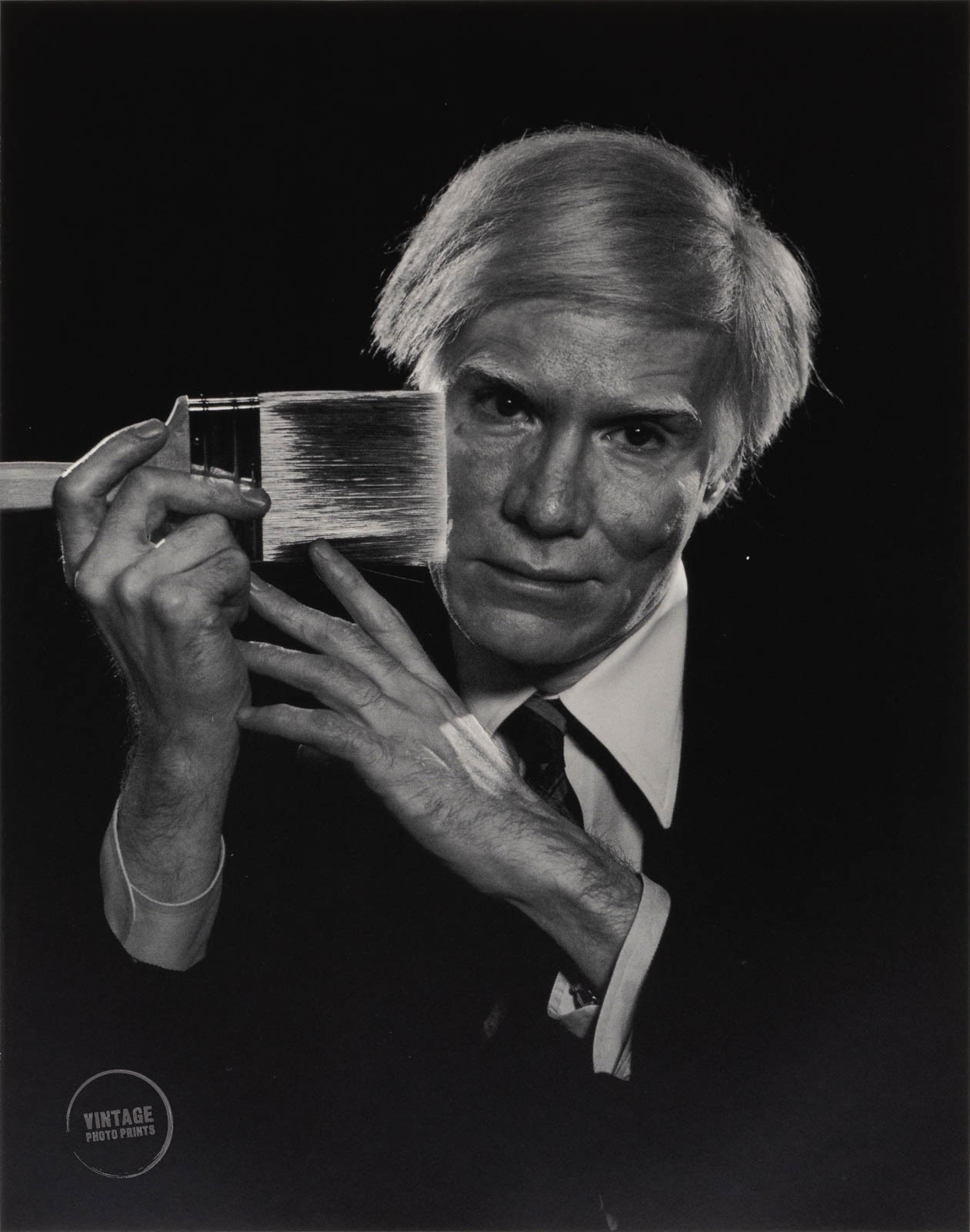 VTG Yousuf Karsh Print Andy Warhol Portrait Engraving Art Photo 1979 Mat 13x15