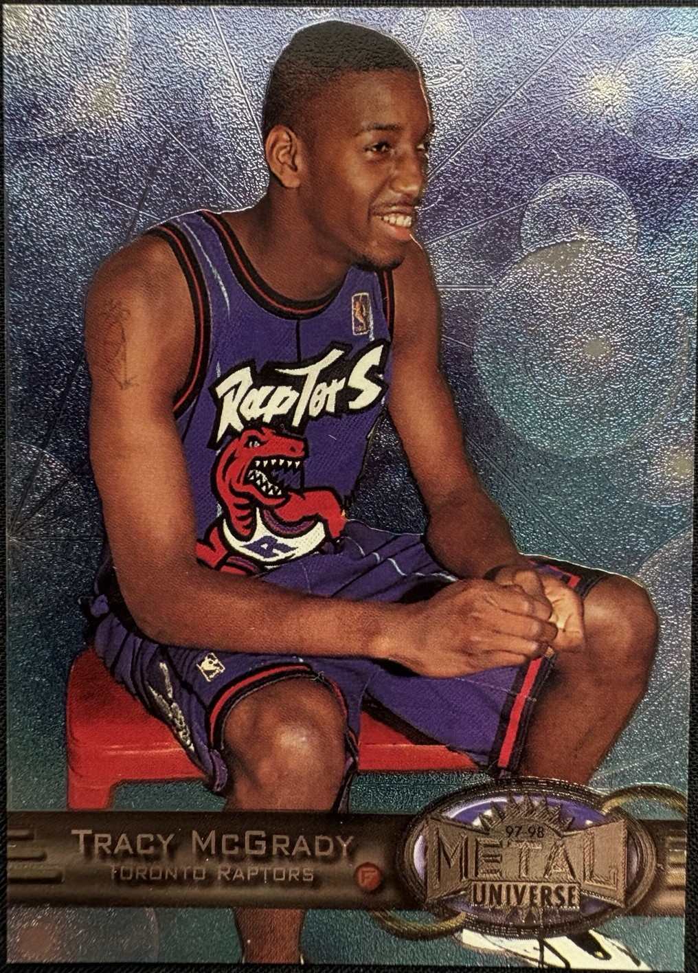 1997-98 Skybox Metal Universe Tracy McGrady Rookie Card #42 Toronto Raptors RC 1997-98 Skybox Metal Universe Tracy McGrady Rookie Card #42 Toronto Raptors RC