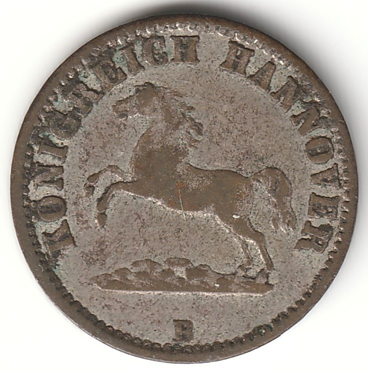 1858 German States Hanover 1/2 Groschen Low Mintage Small Silver 