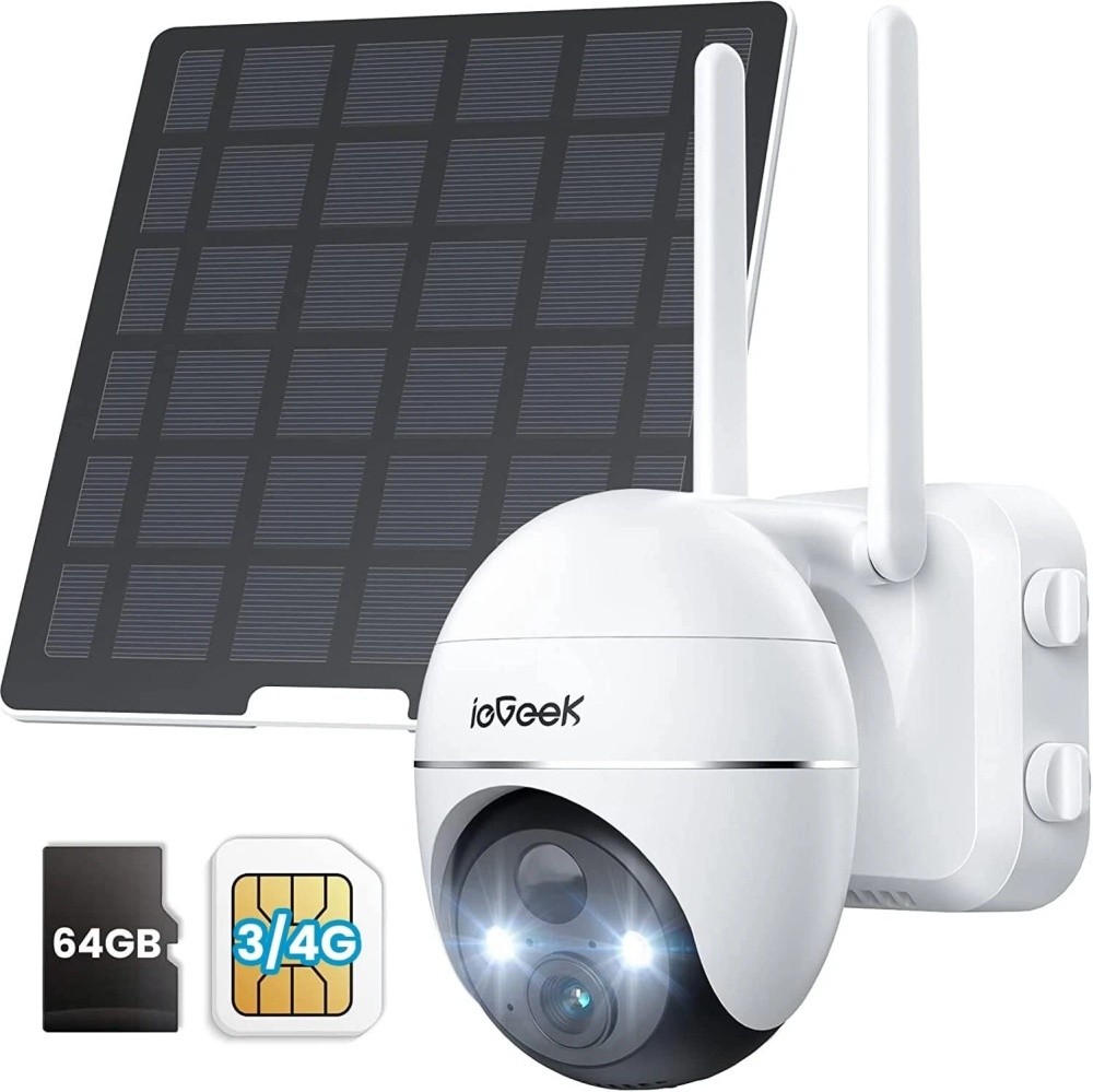 ieGeek Outdoor 4G LTE Cellular PTZ Battery Solar Security Camera 360° Wireless ieGeek Outdoor 4G LTE Cellular PTZ Battery Solar Security Camera 360° Wireless