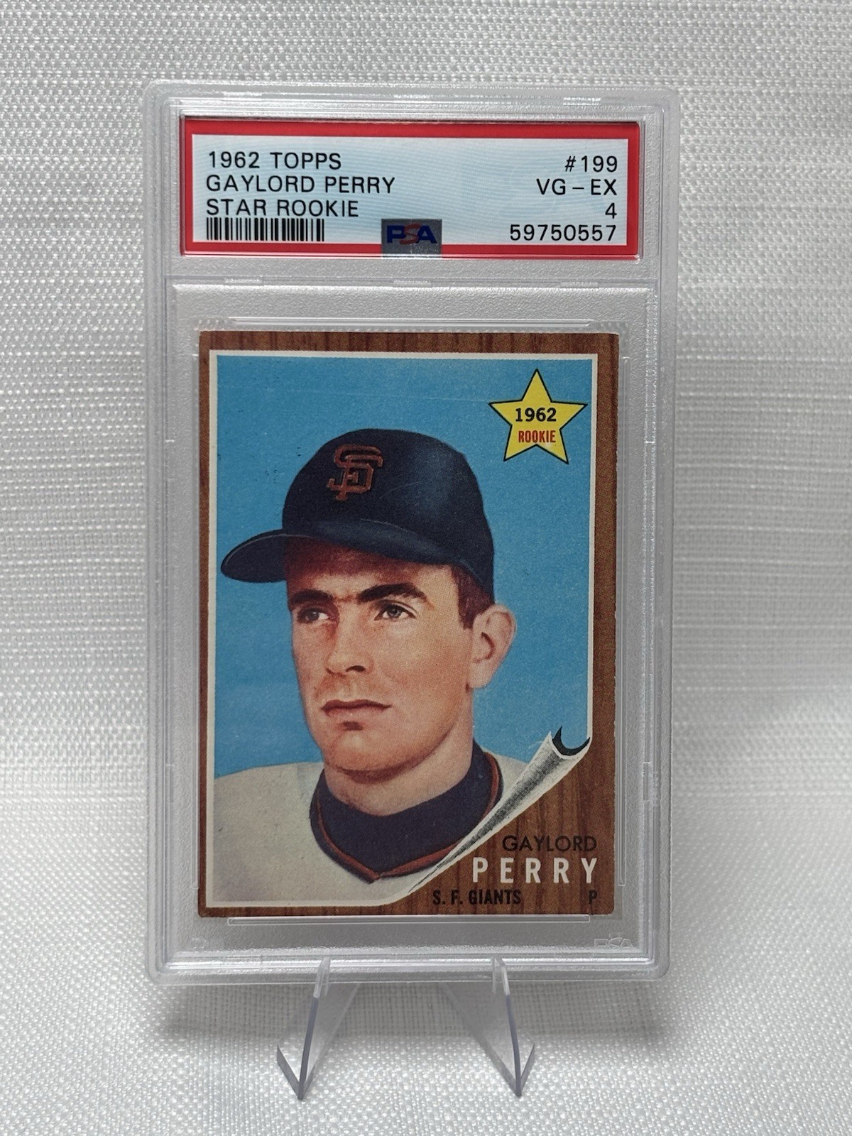1962 Topps Gaylord Perry #199 Star Rookie PSA 4