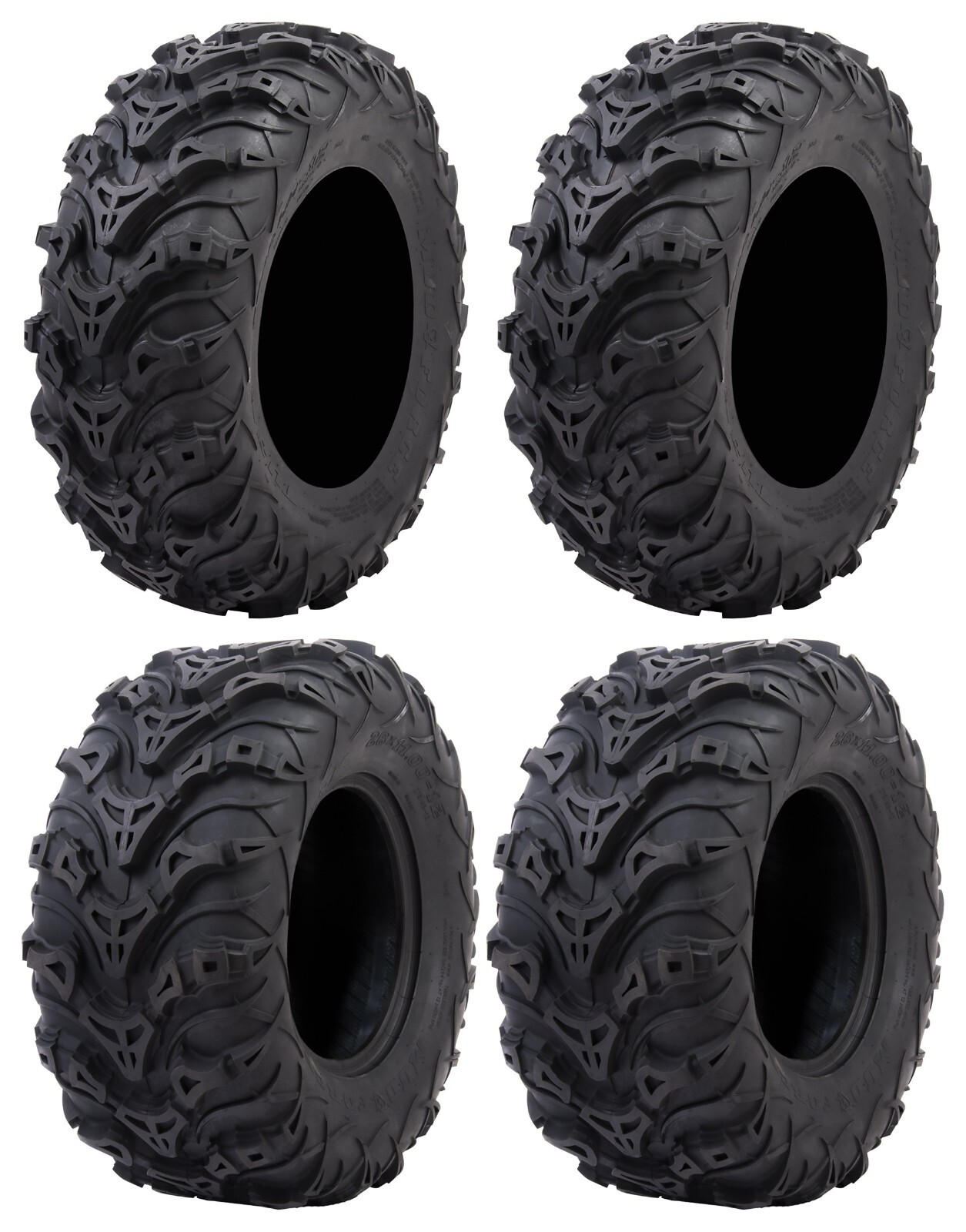 Tusk Mud Force® Set Of 4 ATV Tires, Front 25x8-12 and Rear 25x10-12 Tusk Mud Force® Set Of 4 ATV Tires, Front 25x8-12 and Rear 25x10-12