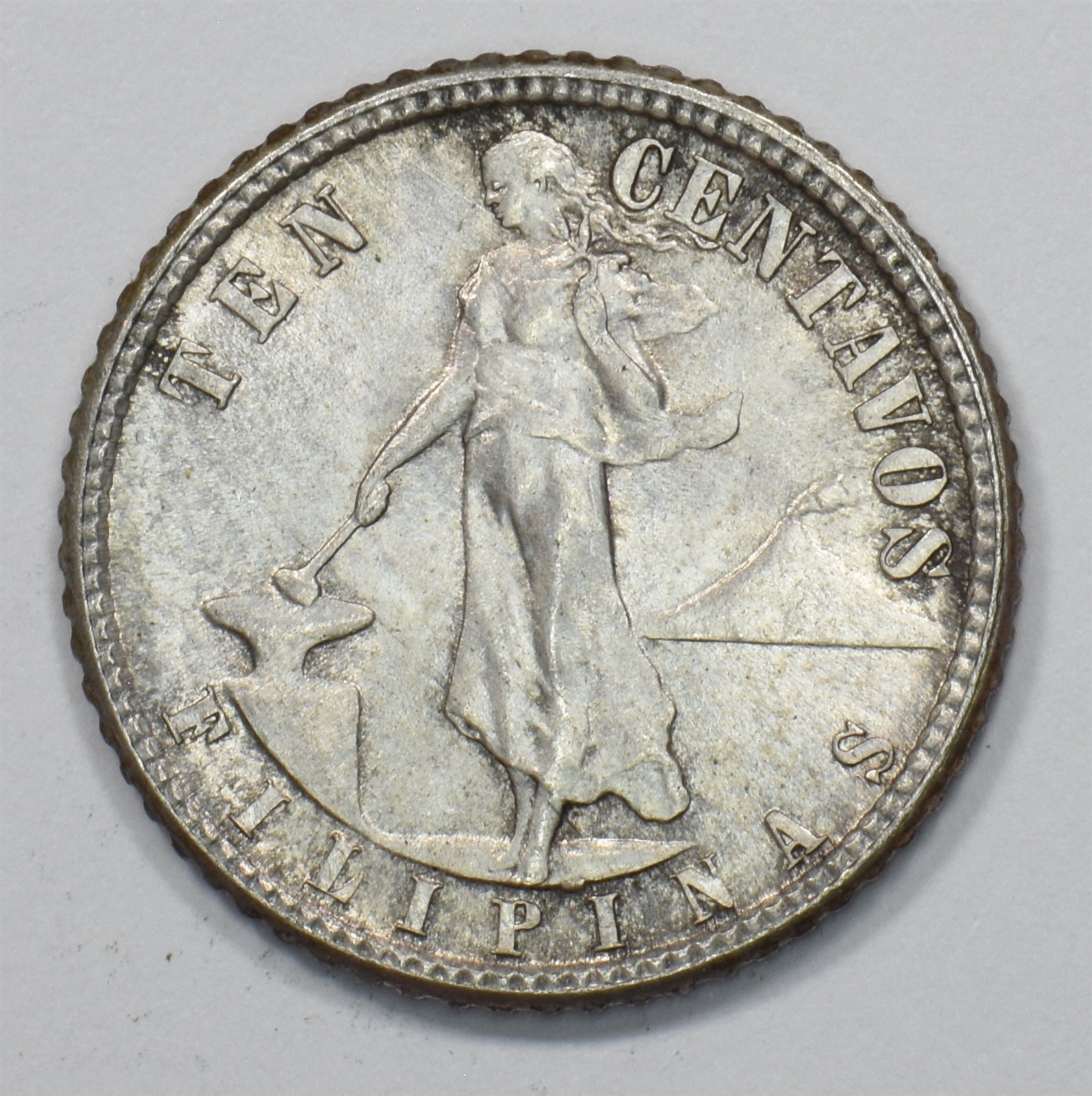 Philippines 1944-D Commonwealth Ten Centavos Silver P151254 Philippines 1944-D Commonwealth Ten Centavos Silver P151254