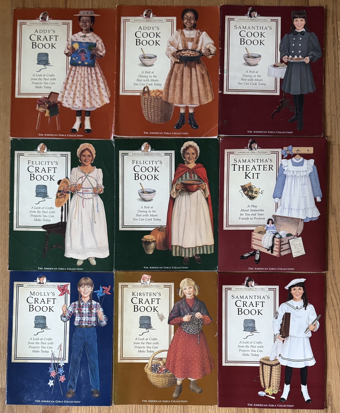 Lot 9 AMERICAN GIRLS PASTIMES books Addy Felicity Kirsten Samantha