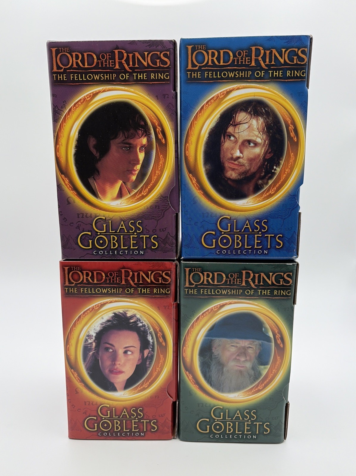 VINTAGE 2001 Lord of the Rings Glass Goblet Complete Set Burger King VINTAGE 2001 Lord of the Rings Glass Goblet Complete Set Burger King