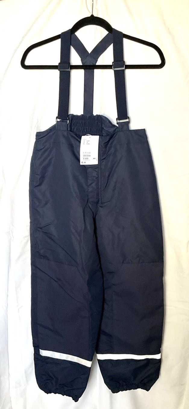 H&M Navy Blue Waterproof Snow Pants 9-10Y (10) New
