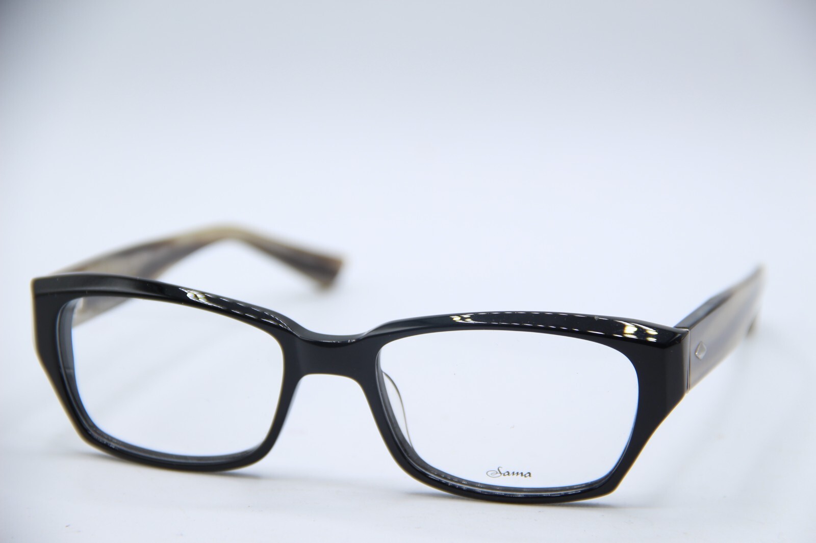 NEW SAMA ARTE-3 BLACK BROWN HORN  AUTHENTIC DESIGNER EYEGLASSES 50-18