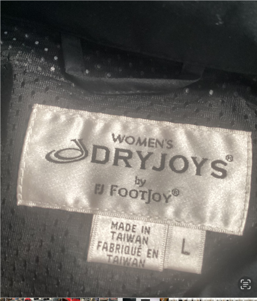 DRYJOYS BY FOOTJOY. WOMENS PERFORMANCE . LIGHT JACKET. DARK BLUE W/BLACK L. NWT
