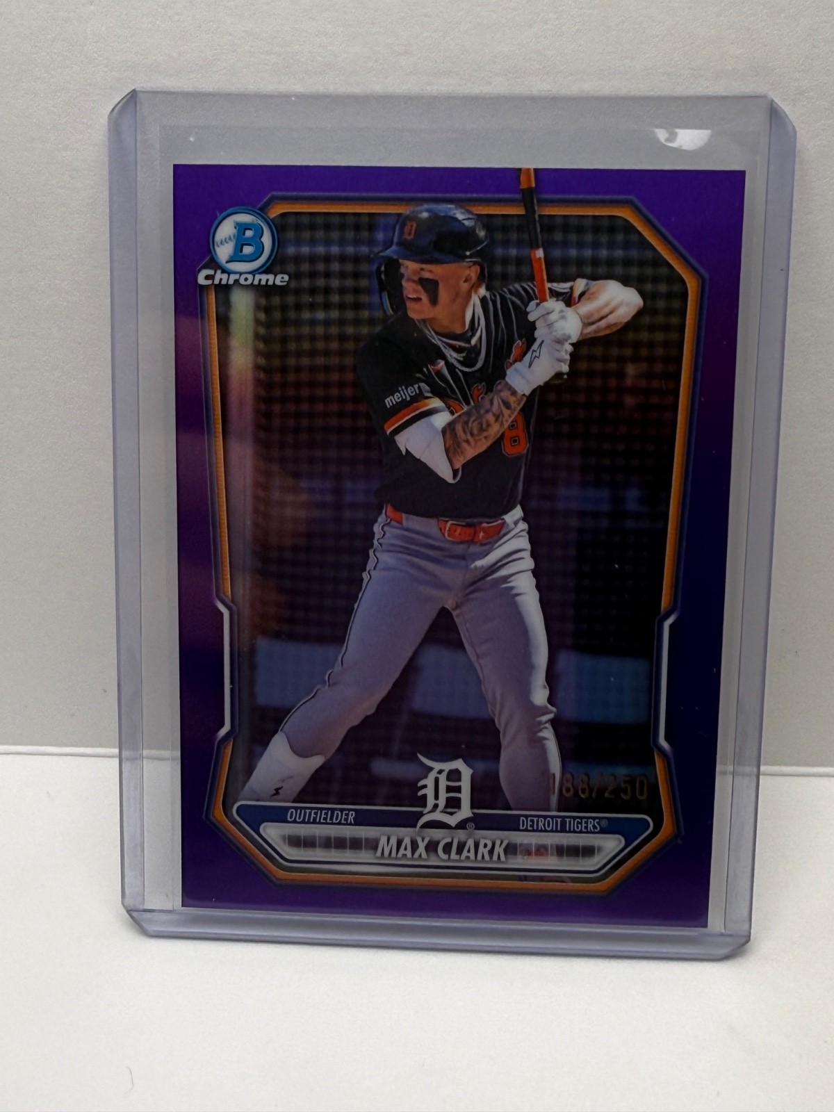2026 Bowman Chrome Max Clark Purple Refractor /250 #BCP-236 Detroit Tigers 2026 Bowman Chrome Max Clark Purple Refractor /250 #BCP-236 Detroit Tigers