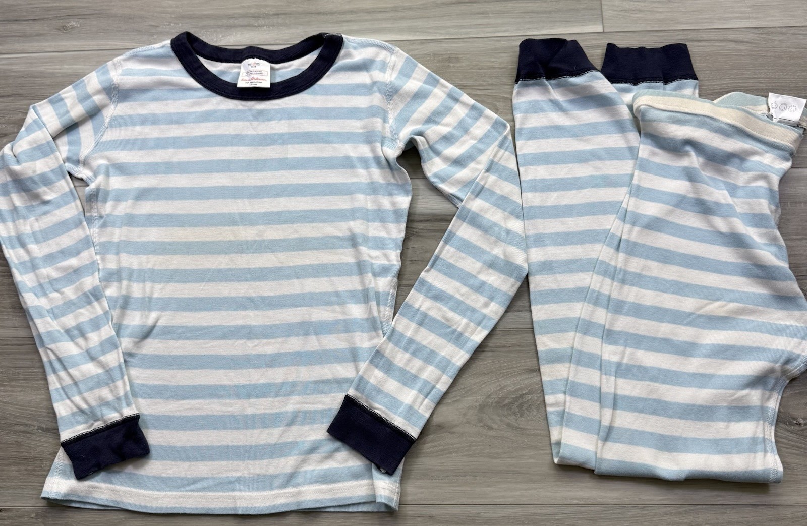 Hanna Andersson Size 14 (160) 2-Piece Long Sleeve Striped Pajamas Organic