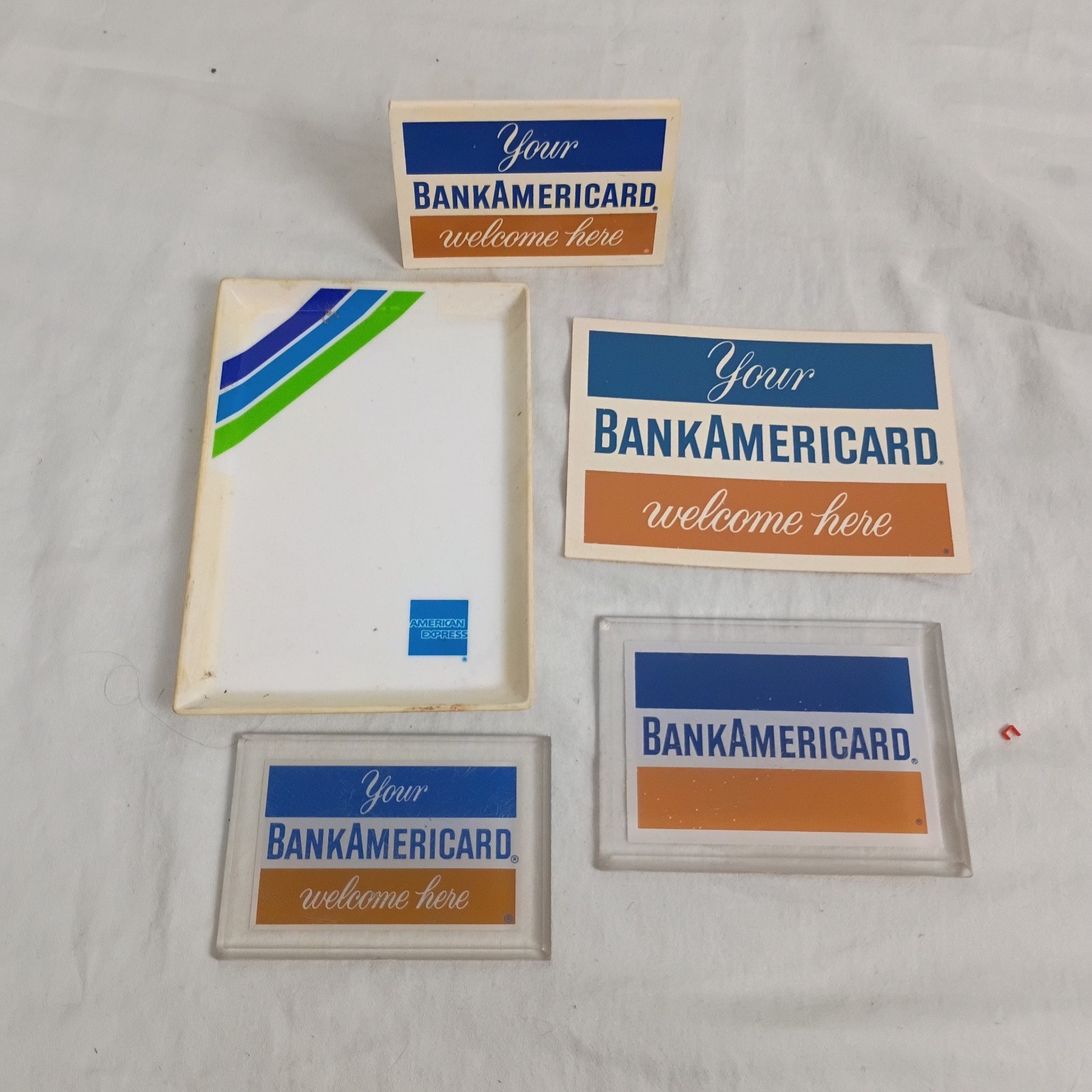 Vntg Lot Bank Of America 1960’s BankAmericard Countertop Display Advertisement Vntg Lot Bank Of America 1960’s BankAmericard Countertop Display Advertisement