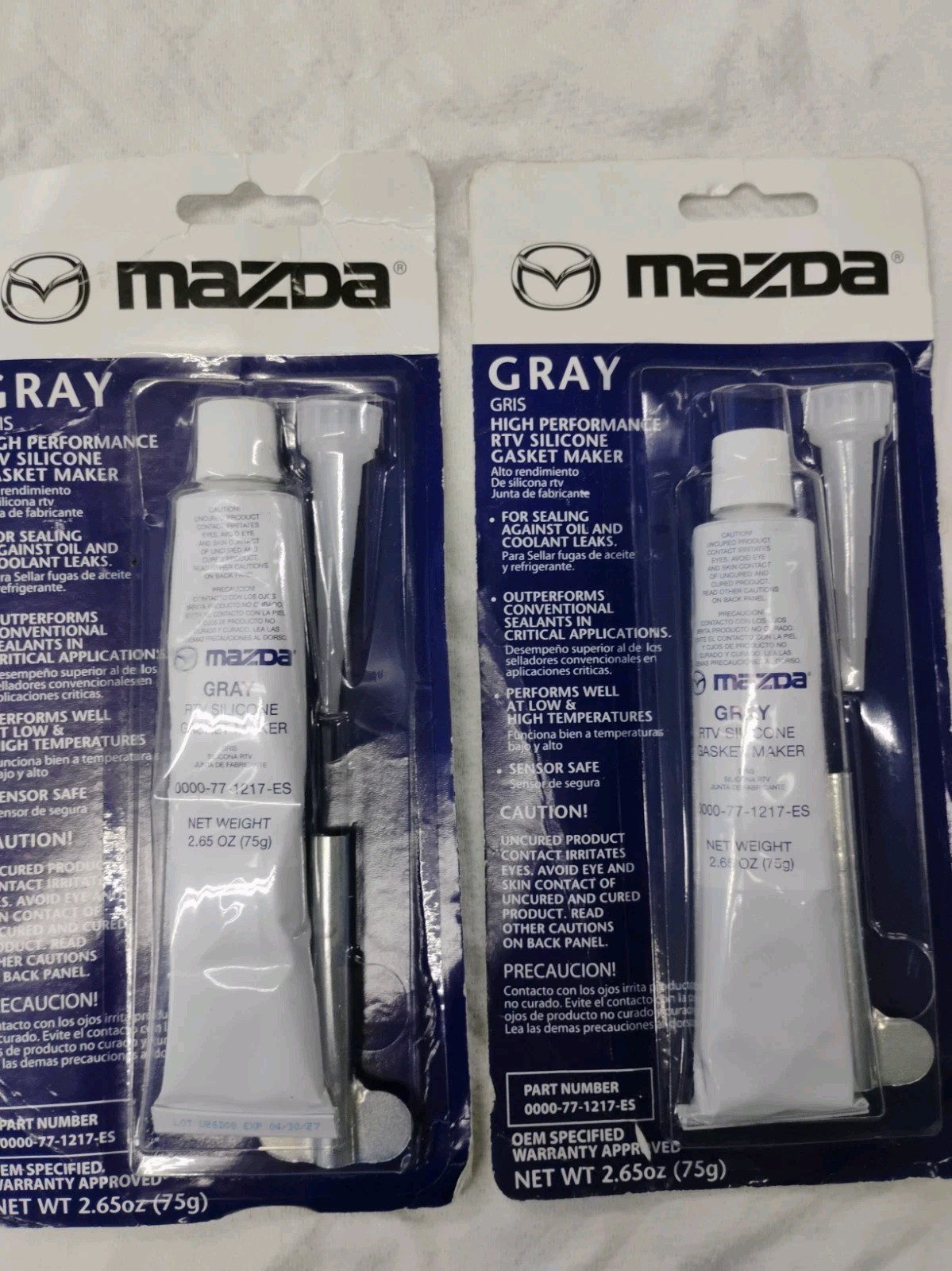 MAZDA (2 Pack) High Performance RTV Silicone Gasket Maker Gray 0000-77-1217-ES