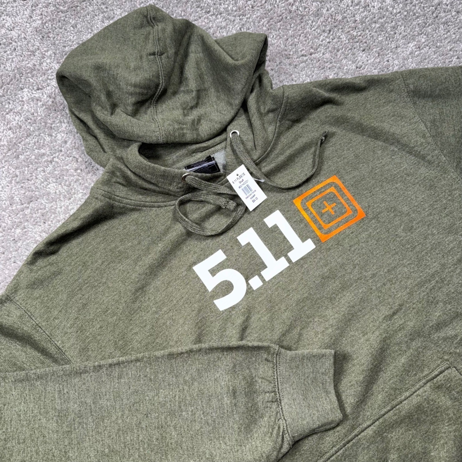 5.11 Tactical Fleece Hoodie Mens Pullover Heathered Olive Green Large NEW
