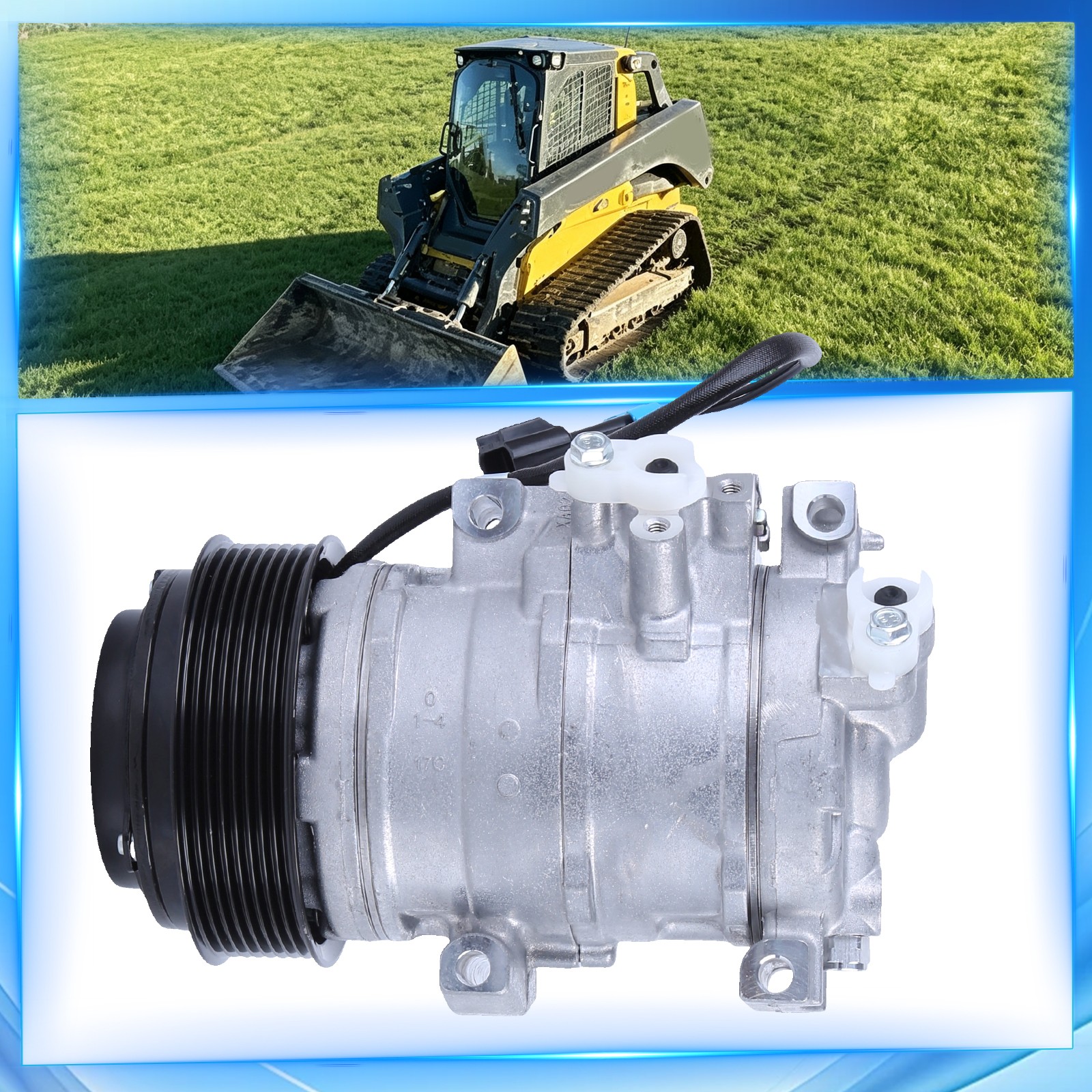 RE326205 A/C Compressor fits John Deere 332G 331G 330G 329E 328E 326E 325G 324G