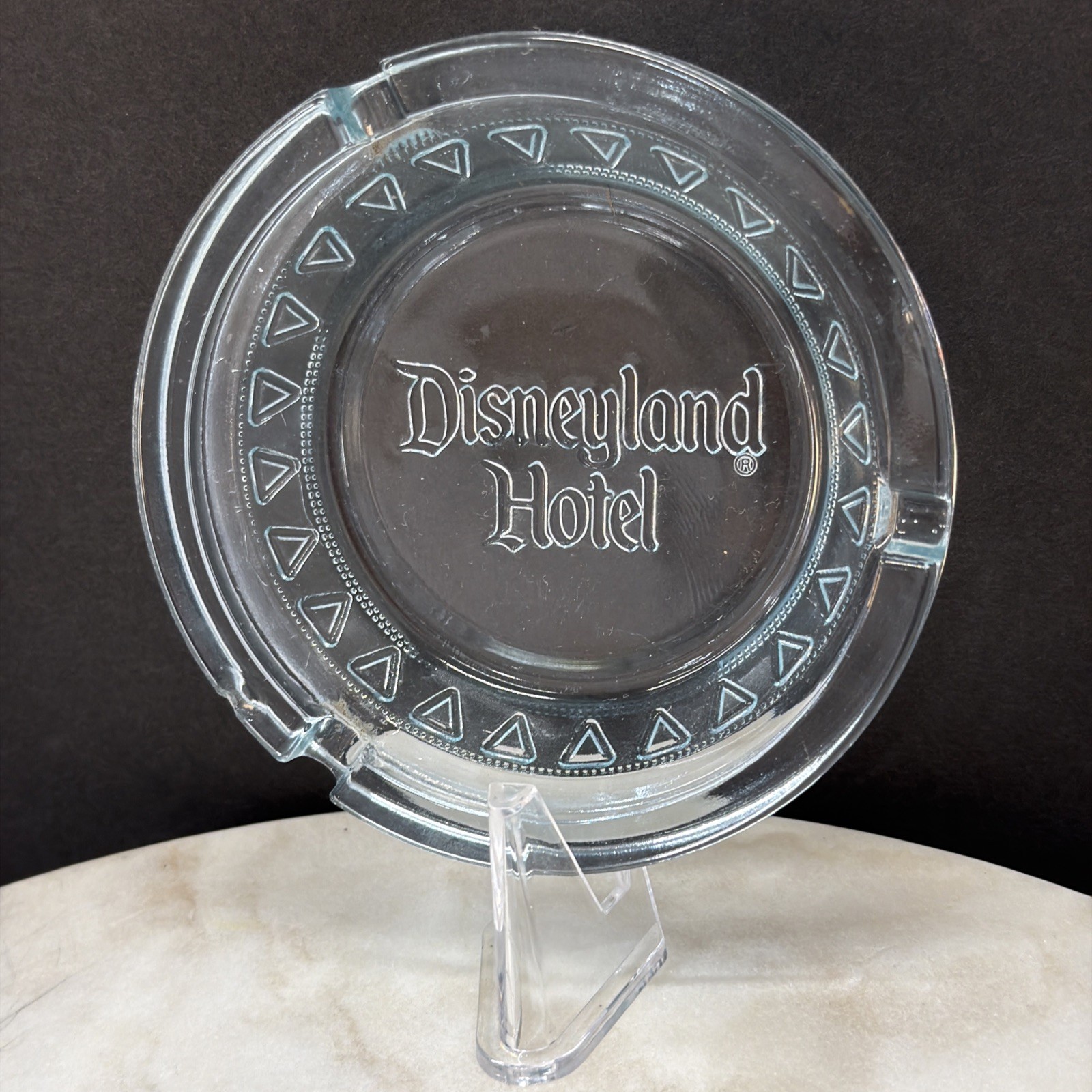 Vintage Disneyland 1970’s Hotel Clear Glass Ashtray 4\ Vintage Disneyland 1970’s Hotel Clear Glass Ashtray 4\