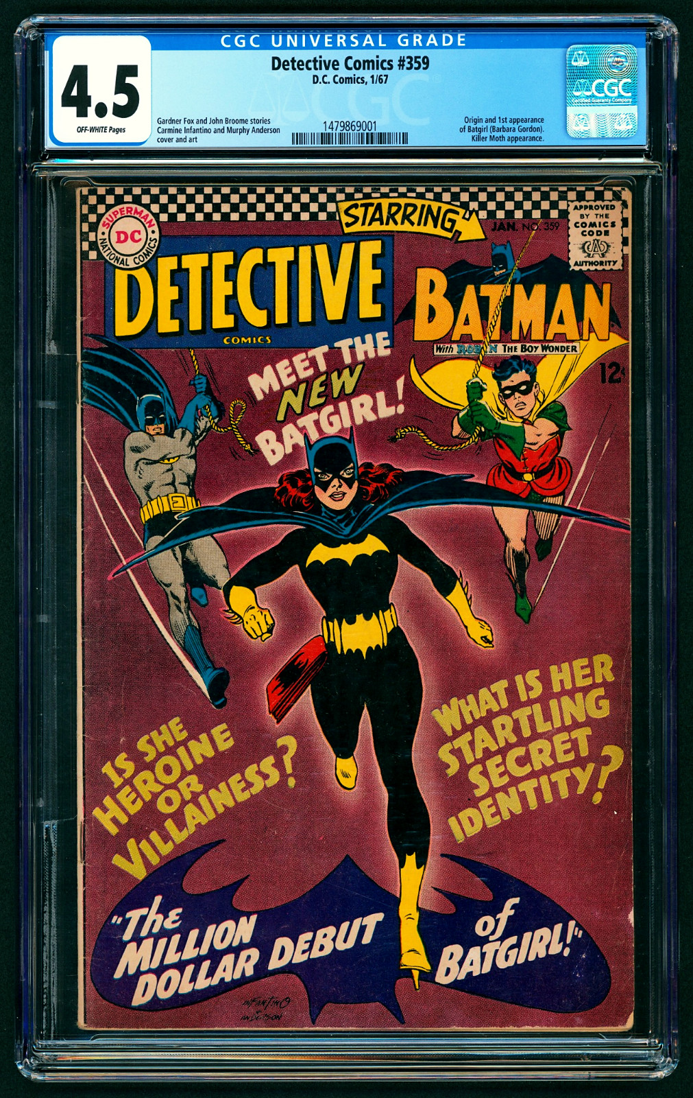 Detective Comics #359 CGC 4.5 OW Pages | 1st Batgirl Barbara Gordon | 1967