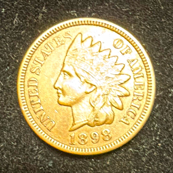 AU ++ 1898 Indian Head Small Cent Penny beautiful, great coin