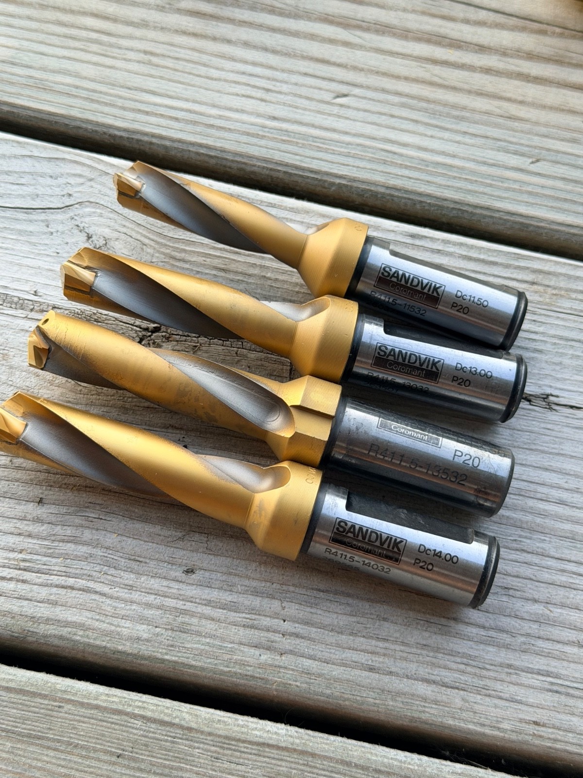4x NOS Sandvik Coromant R411.5 Indexable Carbide Drills 11.5-14mm P20 Sweden