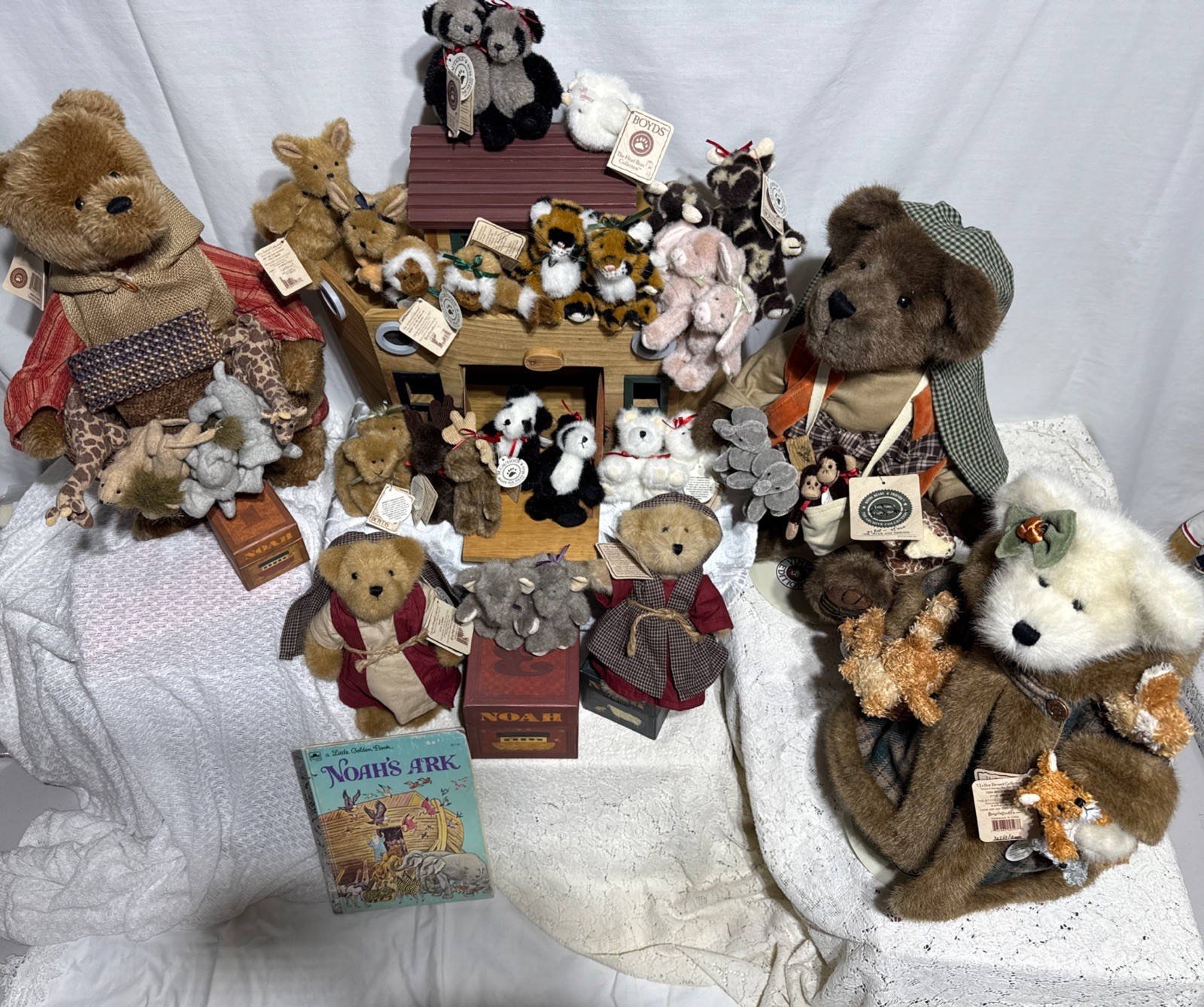 BOYDS BEARS Noahs Ark Master Lot Wooden Ship Signed Numbered Limited Ed Mint