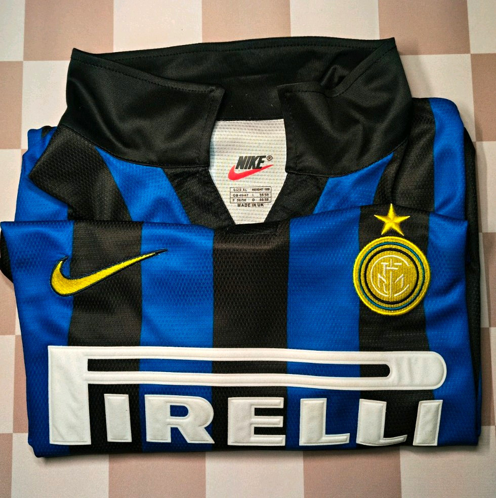 Vintage Nike Inter Milan 1998/99 Home Jersey XL Pirelli Made in UK Ronaldo Era