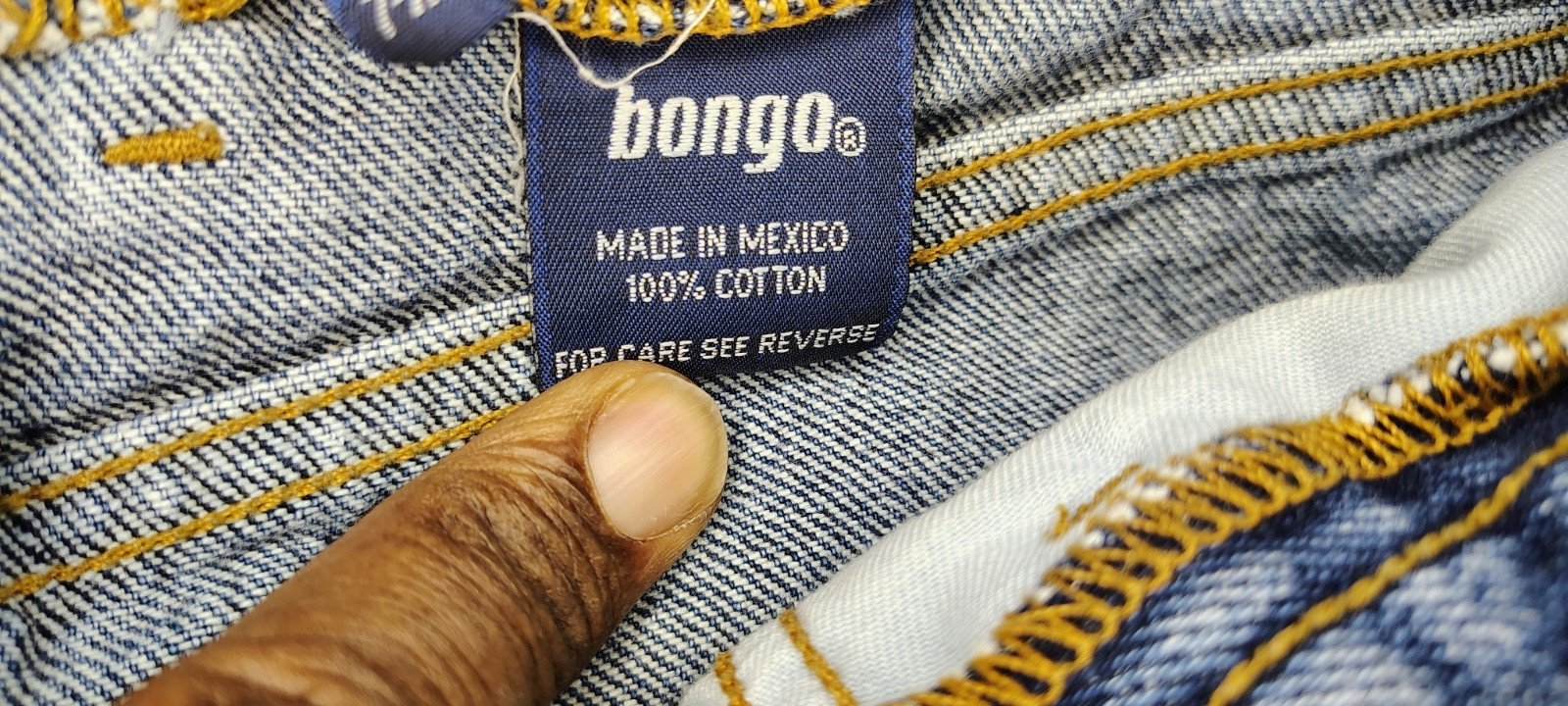 Vintage 90s Bongo Jeans 7-XL Tall High Rise Tapered Mom 100% Cotton Red Patch 
