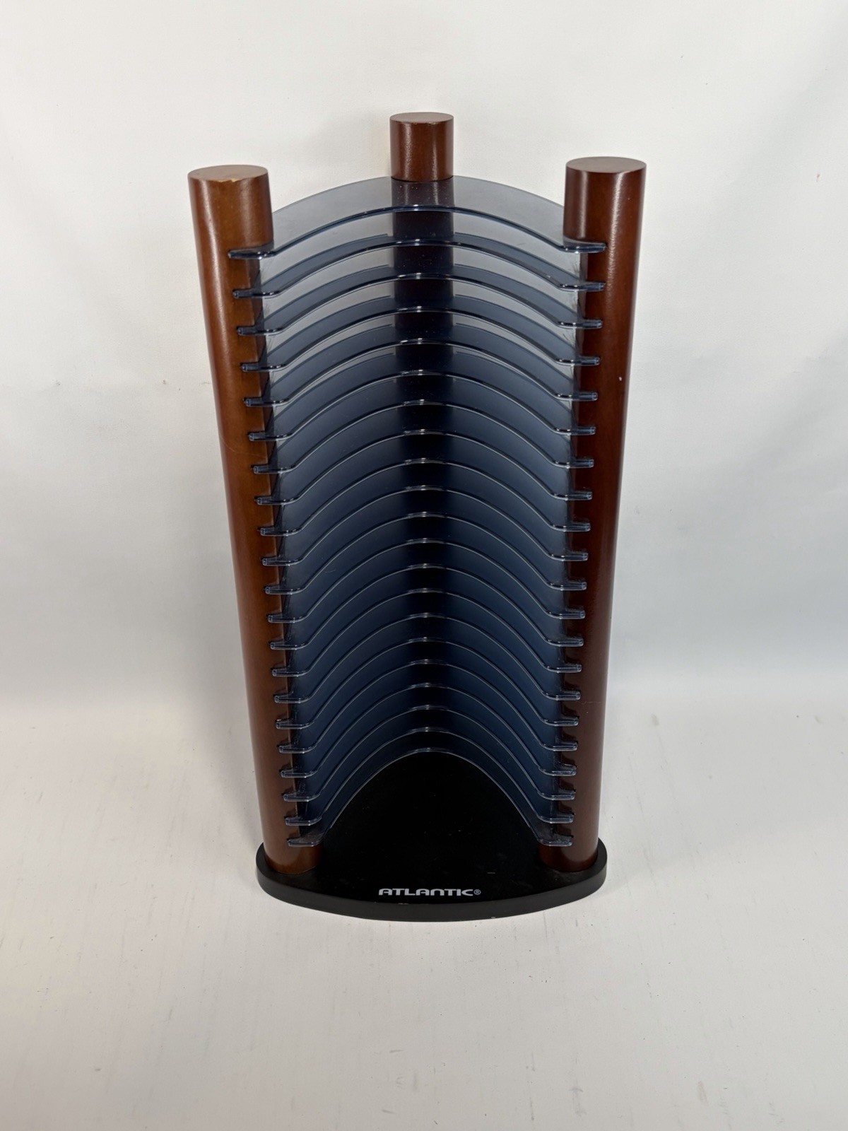 VTG Atlantic CD Storage Tower  Display Rack Holds 20 CDs -  Blue and Wood
