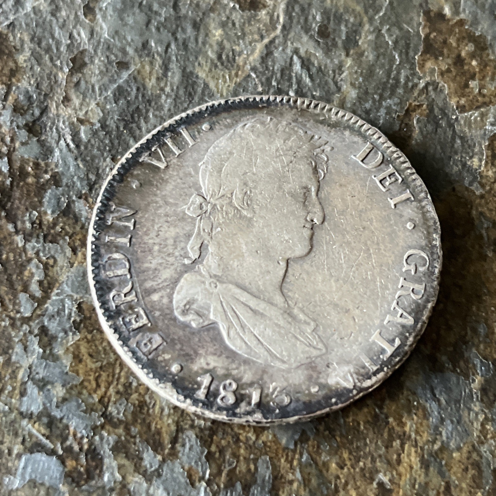 1813 8 Reales RARE SILVER BOLIVIA POTOSI MINT - Excellent Strike Ferndin VII 1813 8 Reales RARE SILVER BOLIVIA POTOSI MINT - Excellent Strike Ferndin VII