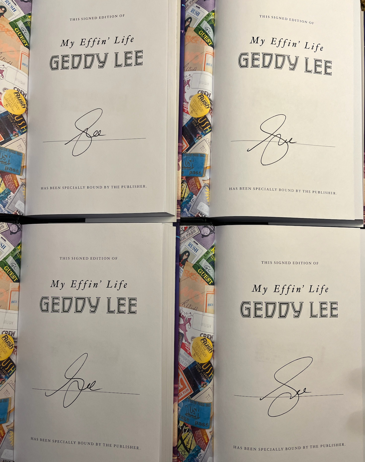 Geddy Lee RUSH Autographed Signed 1st Ed My Effin' Life Hardcover Book 23575