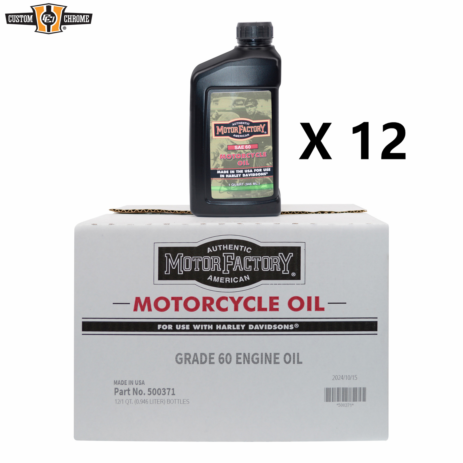 Motor Factory 12 Quarts Motorcycle Oil Engine SAE 60 Replaces Extra Heavy