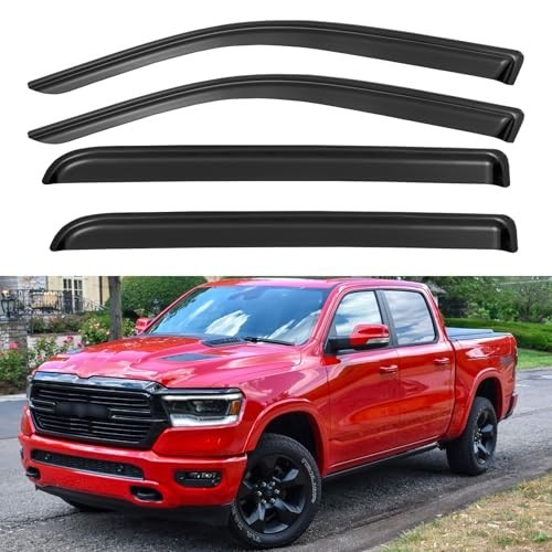 Window Visors Rain Guards for 2019-2026 Dodge Ram 1500 Crew Cab (New Body Sty... Window Visors Rain Guards for 2019-2026 Dodge Ram 1500 Crew Cab (New Body Sty...