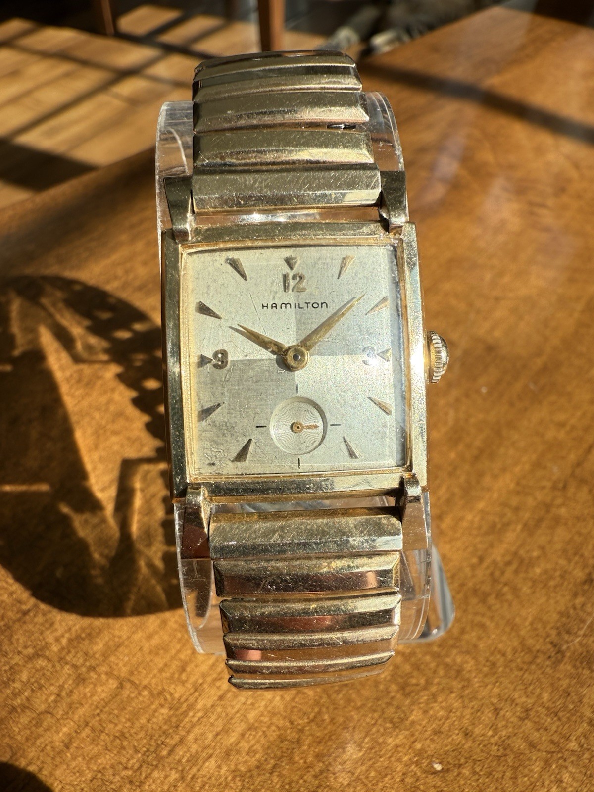 Vintage 50’s Hamilton Trent Tank Watch Sector Dial Cal 770 GF Band 22 Jewels
