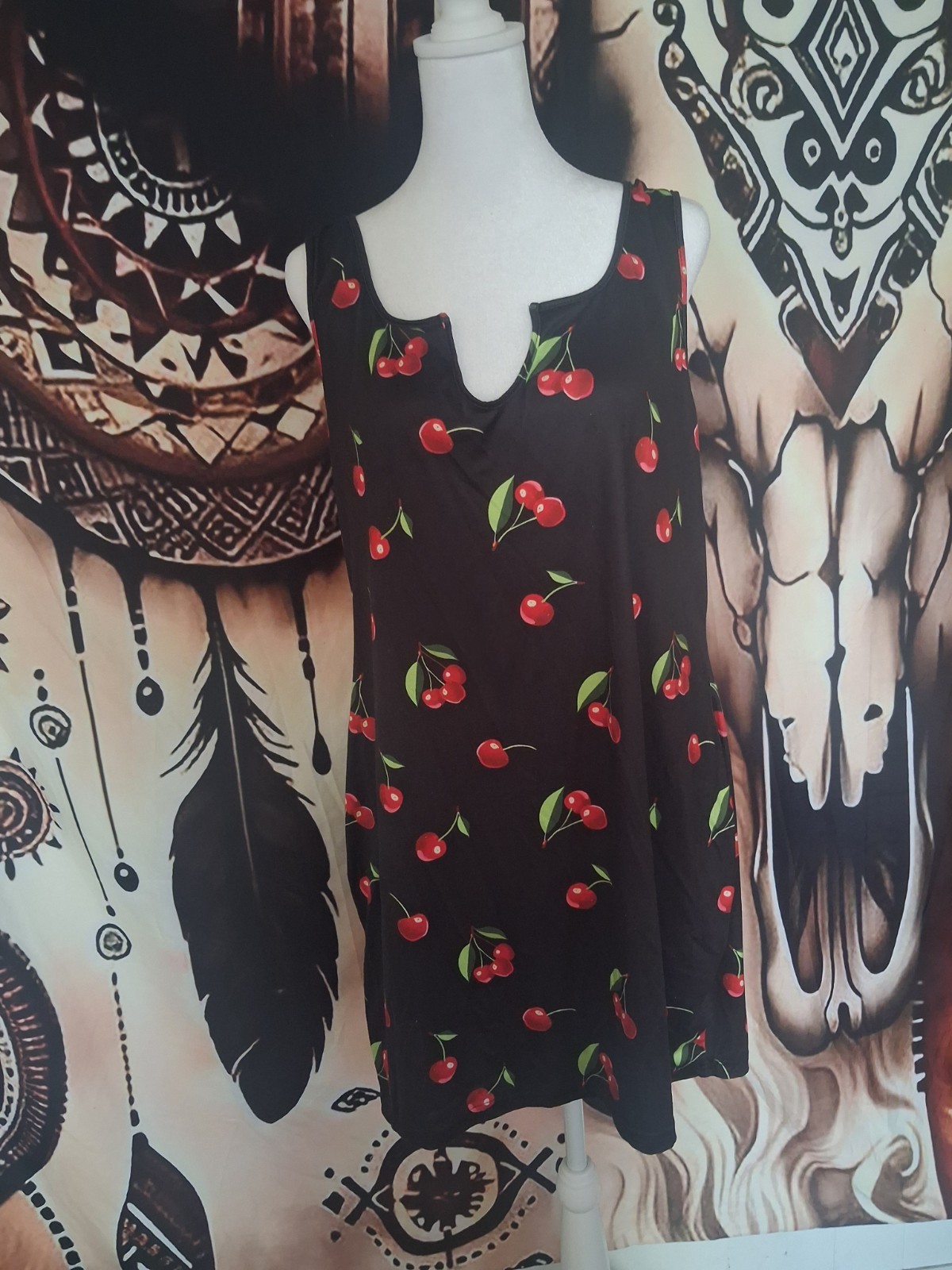 Cherry Little Black Dress/ BeachCover/ Nightgown 3X Cherry Little Black Dress/ BeachCover/ Nightgown 3X