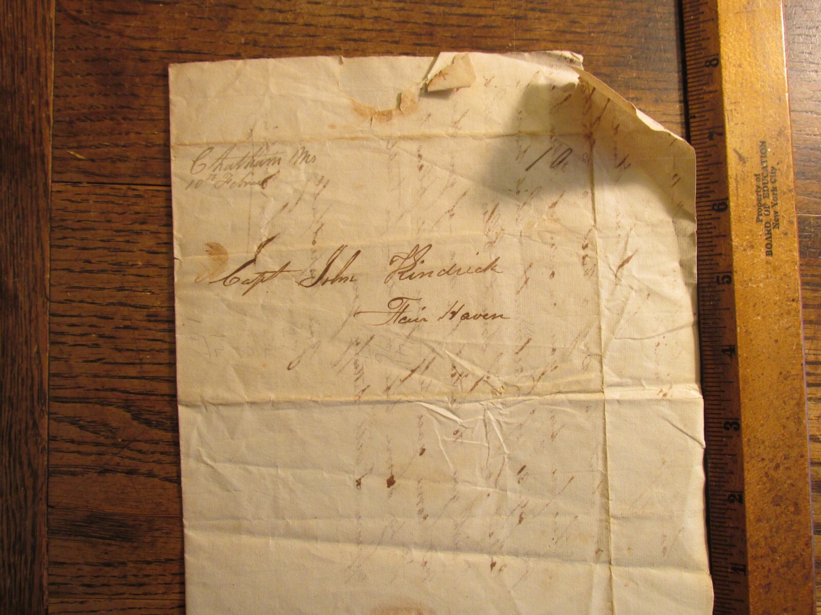 Antique Vintage Ephemera 1823 Stampless Letter to MA Sea Captain John Kendrick Antique Vintage Ephemera 1823 Stampless Letter to MA Sea Captain John Kendrick