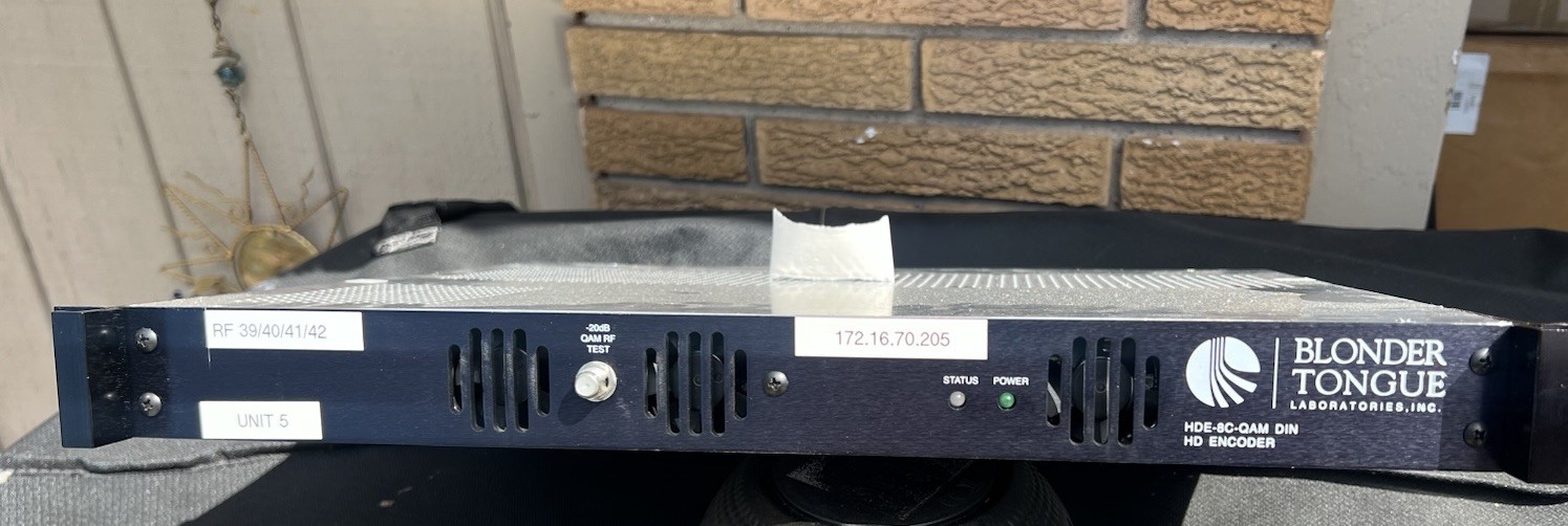 Used HDE-8C-QAM DIN (OPT 2) MPEG-2 HD Encoder for DirectTV - 8