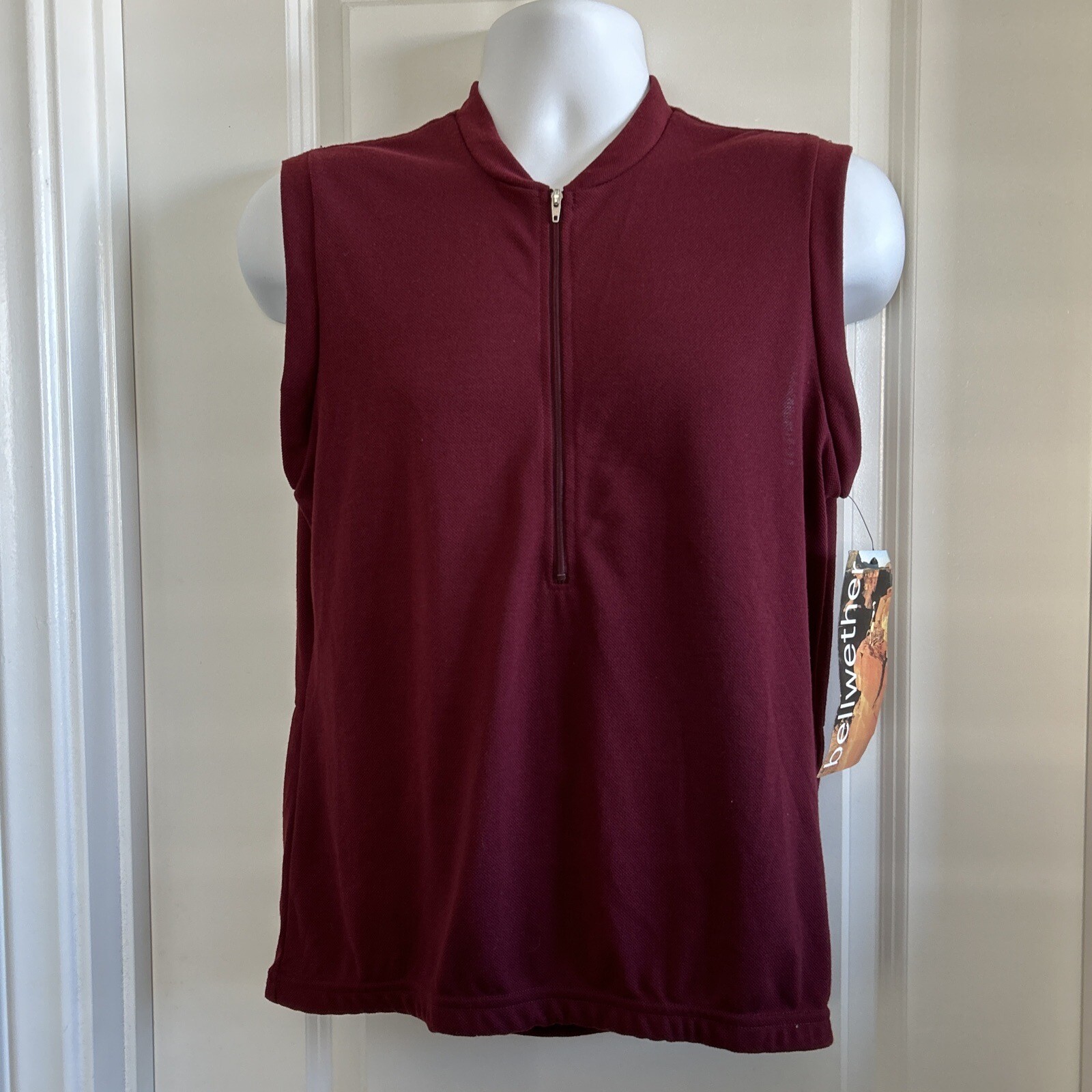 VTG SF Deadstock Bellwether Mens Cycling Poly Pique Vest Medium Maroon
