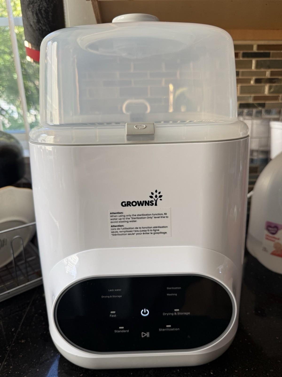 Grownsy EaseClean Baby Bottle Washer Sterilizer Dryer 4-in-1 Auto Cleaner